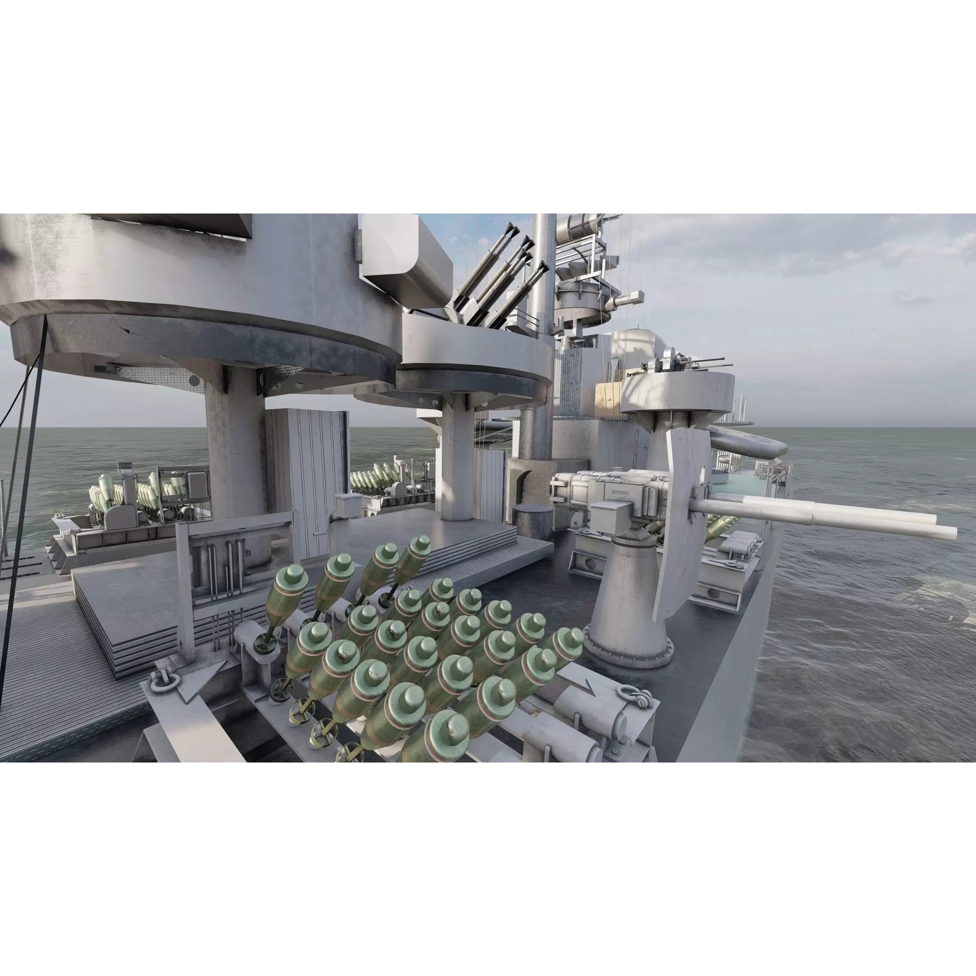 WW2 US Navy Destroyer - Game-Ready 3D Model - View 33