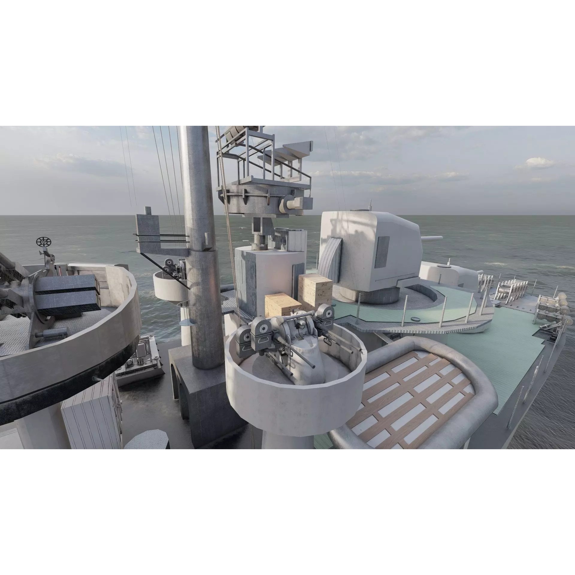 WW2 US Navy Destroyer - Game-Ready 3D Model - View 35