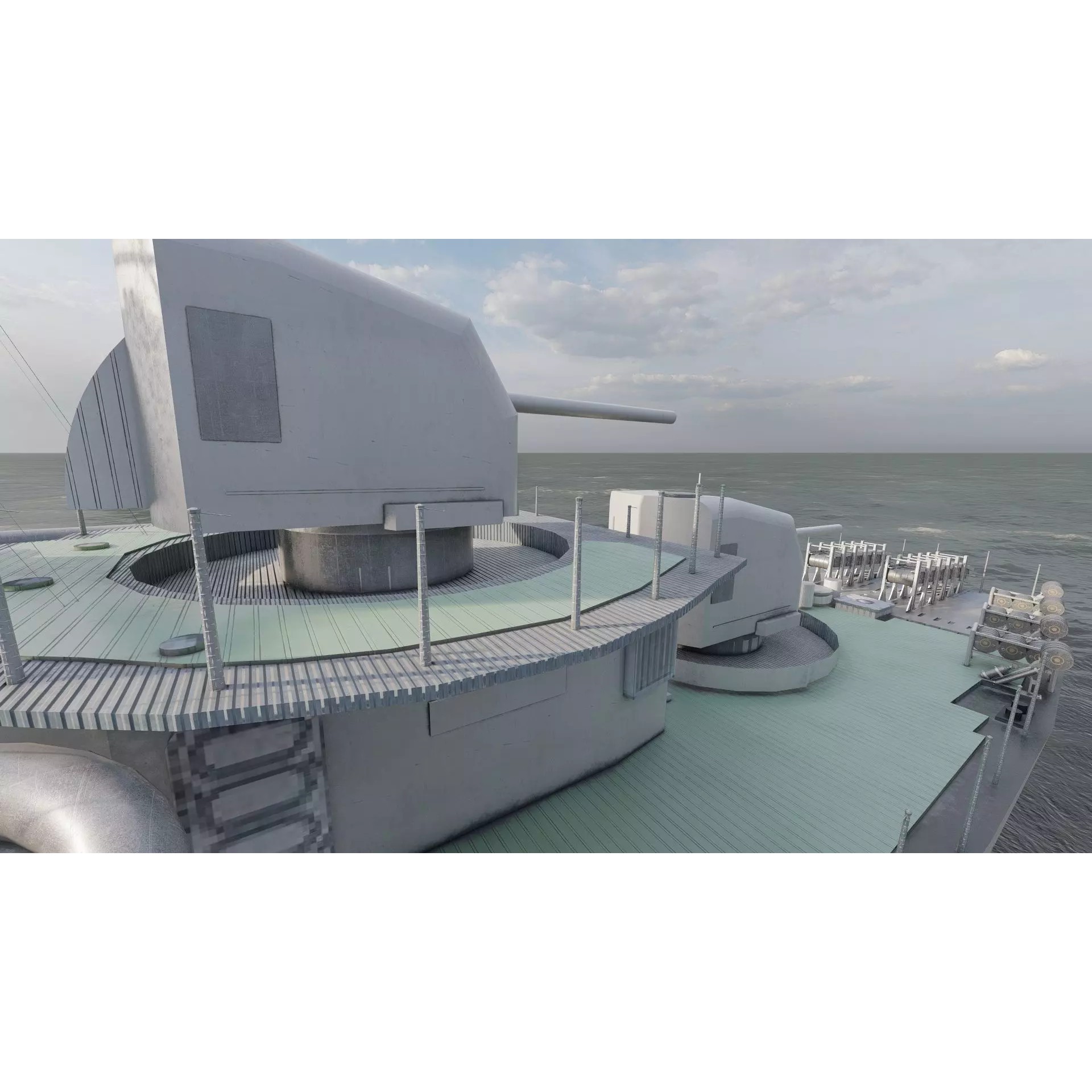 WW2 US Navy Destroyer - Game-Ready 3D Model - View 36