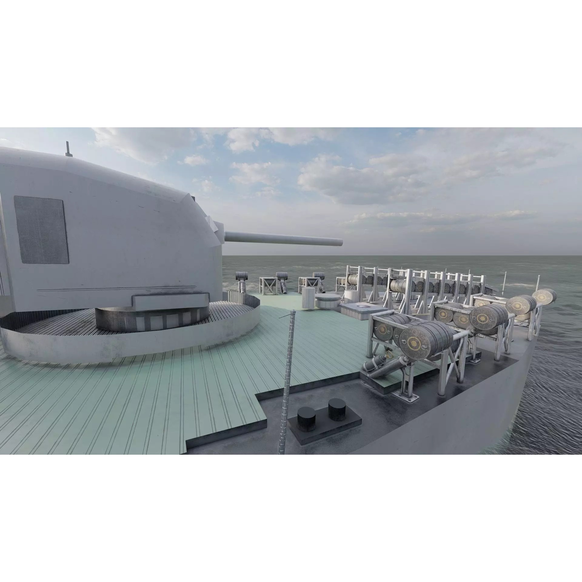 WW2 US Navy Destroyer - Game-Ready 3D Model - View 37