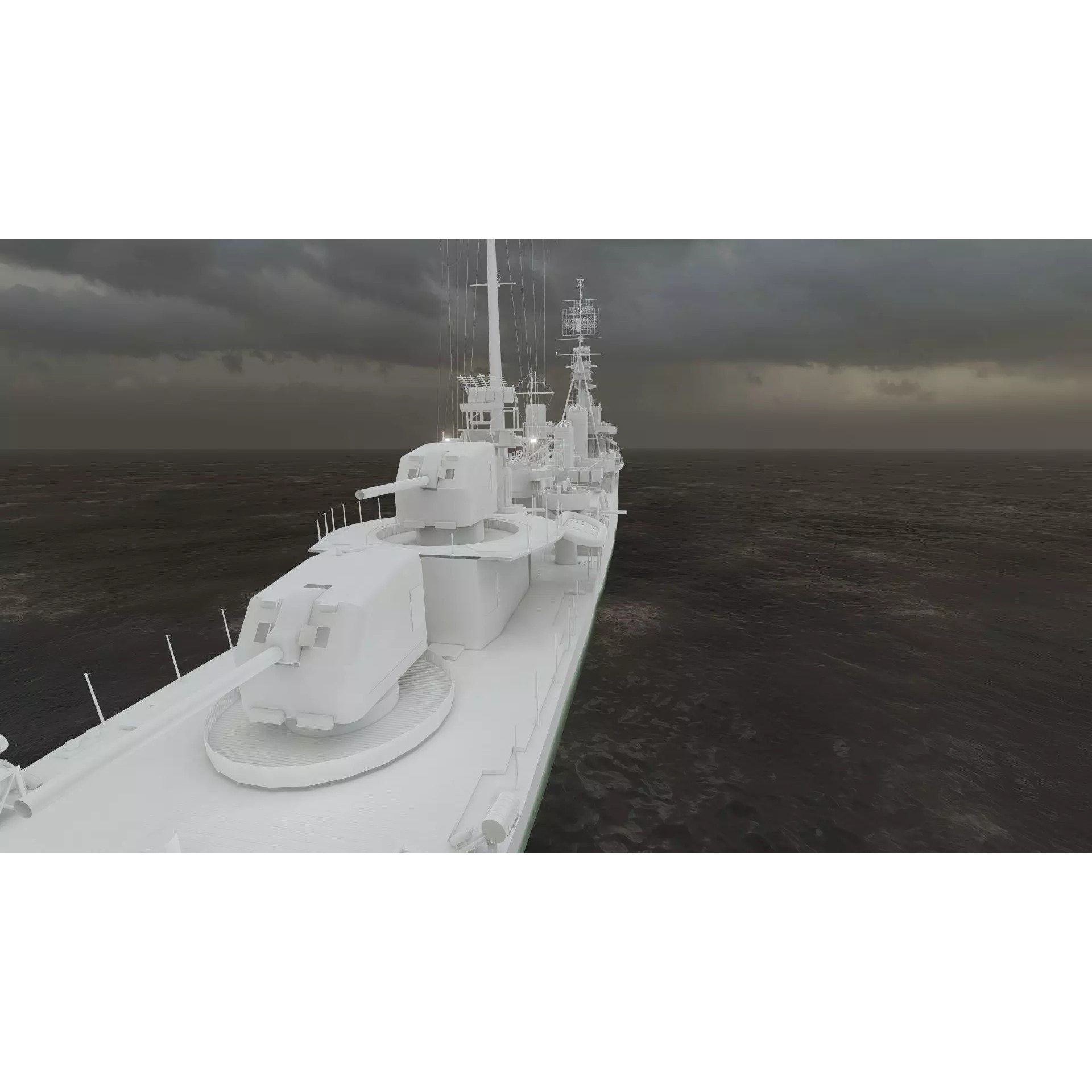 WW2 US Navy Destroyer - Game-Ready 3D Model - View 42
