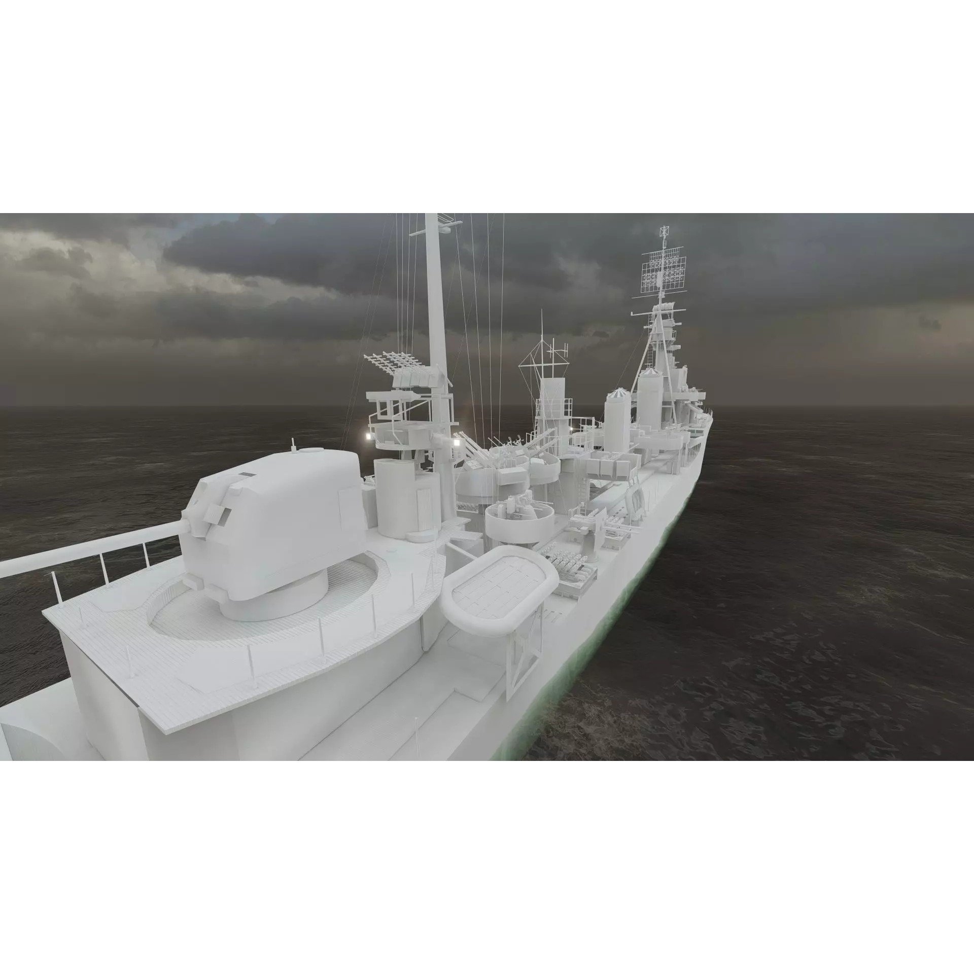WW2 US Navy Destroyer - Game-Ready 3D Model - View 43