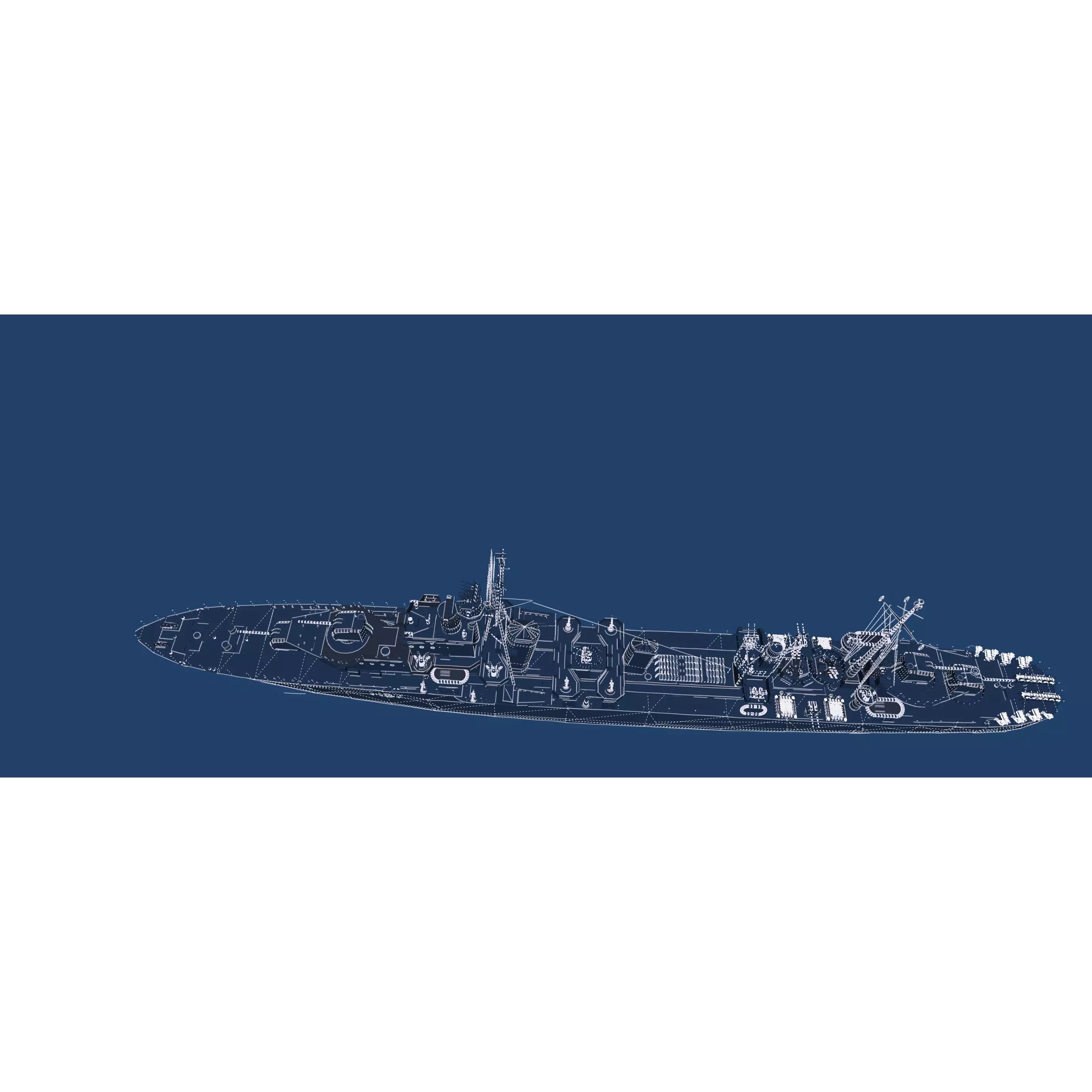 WW2 US Navy Destroyer - Game-Ready 3D Model - View 50