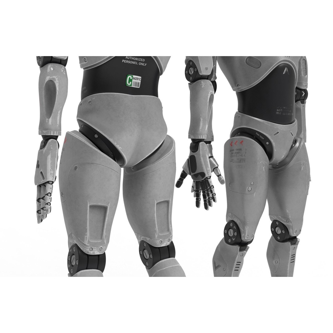 Robot Cyborg 3D Model – High Poly Character with Textures, FBX, OBJ - View 10