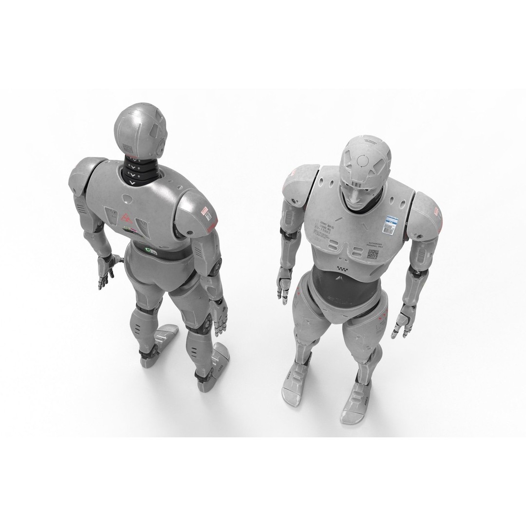Robot Cyborg 3D Model – High Poly Character with Textures, FBX, OBJ - View 12