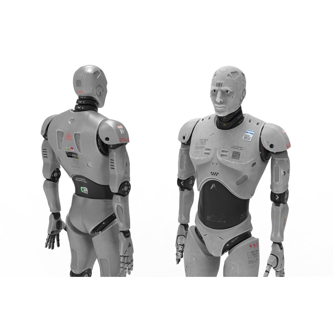Robot Cyborg 3D Model – High Poly Character with Textures, FBX, OBJ - View 14