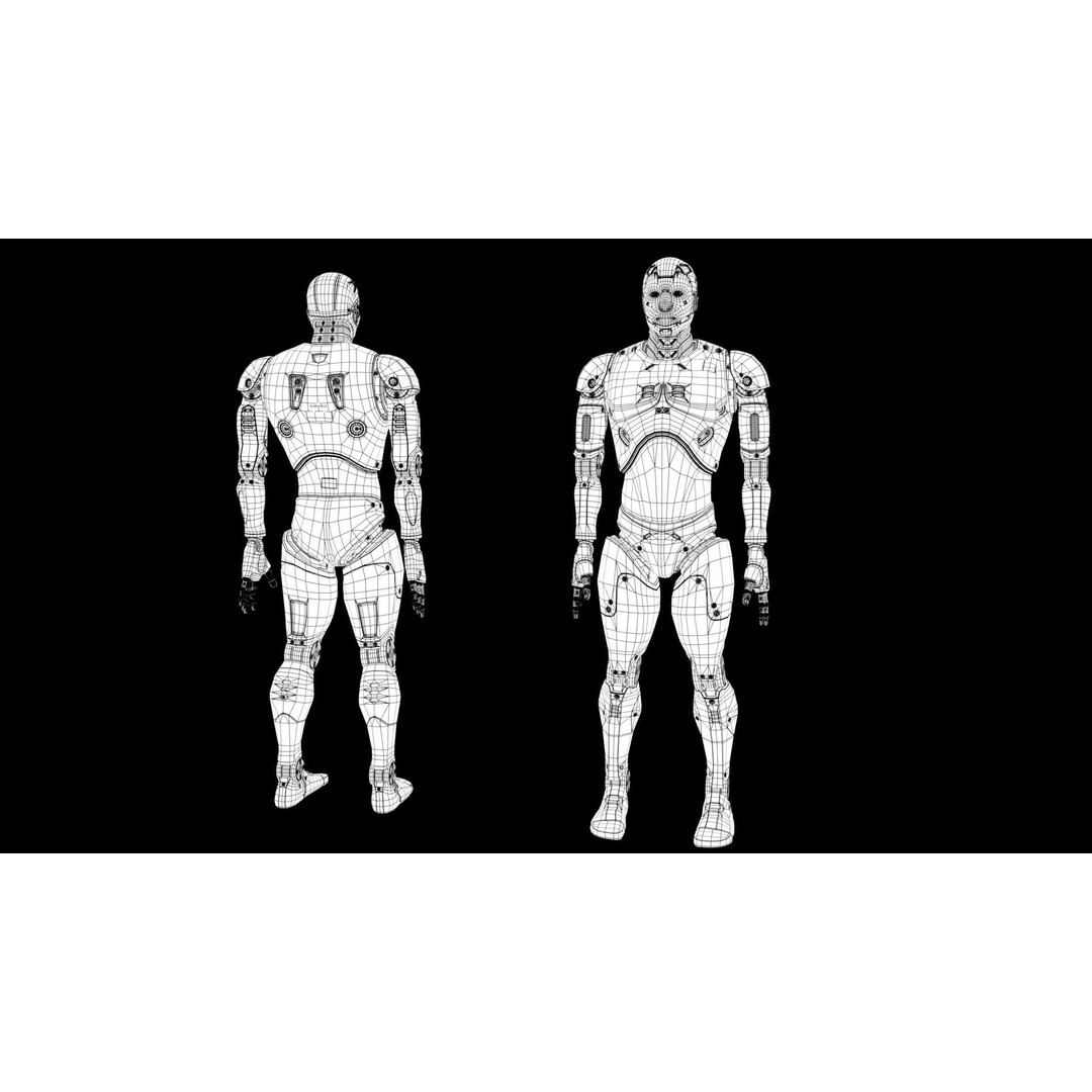 Robot Cyborg 3D Model – High Poly Character with Textures, FBX, OBJ - View 24