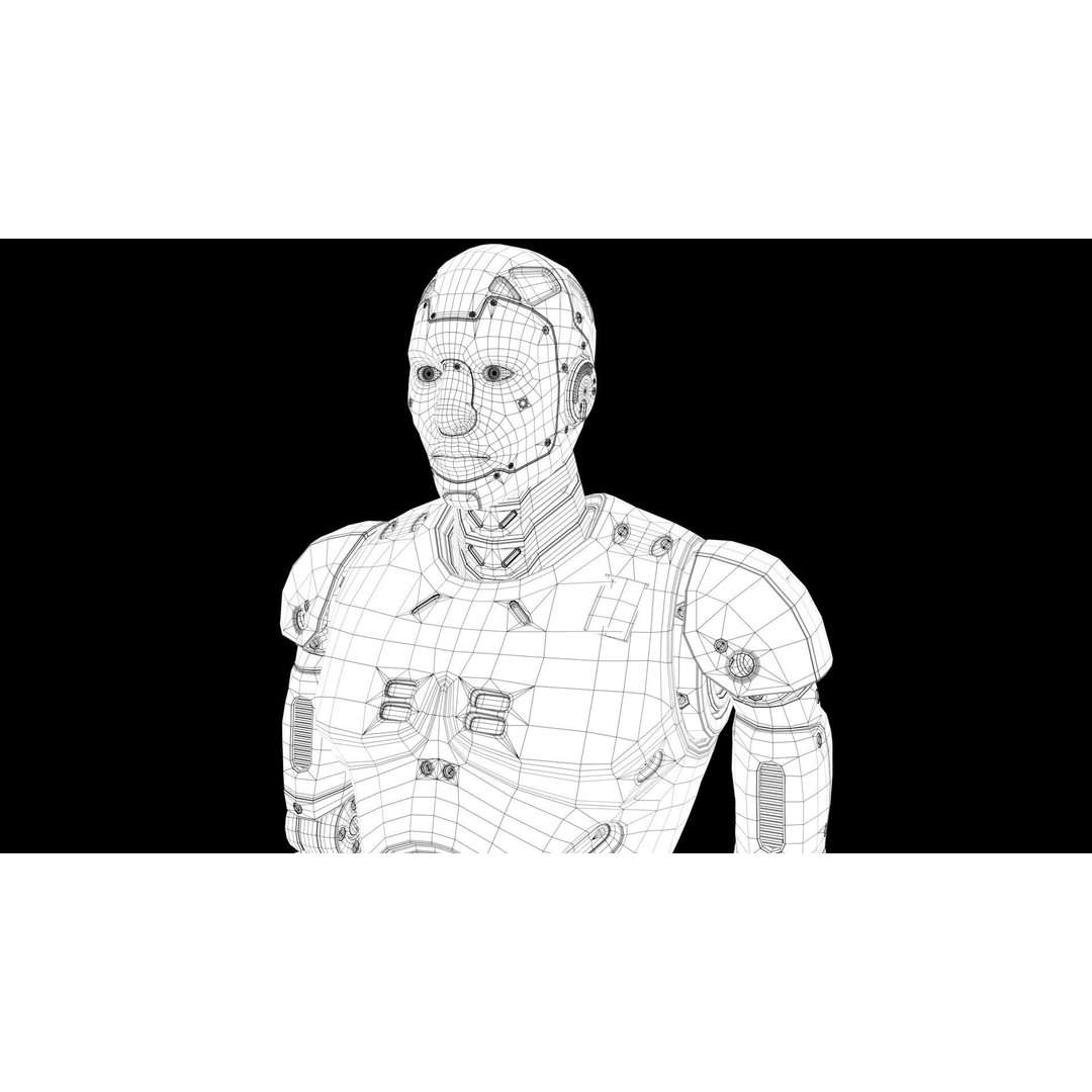 Robot Cyborg 3D Model – High Poly Character with Textures, FBX, OBJ - View 25