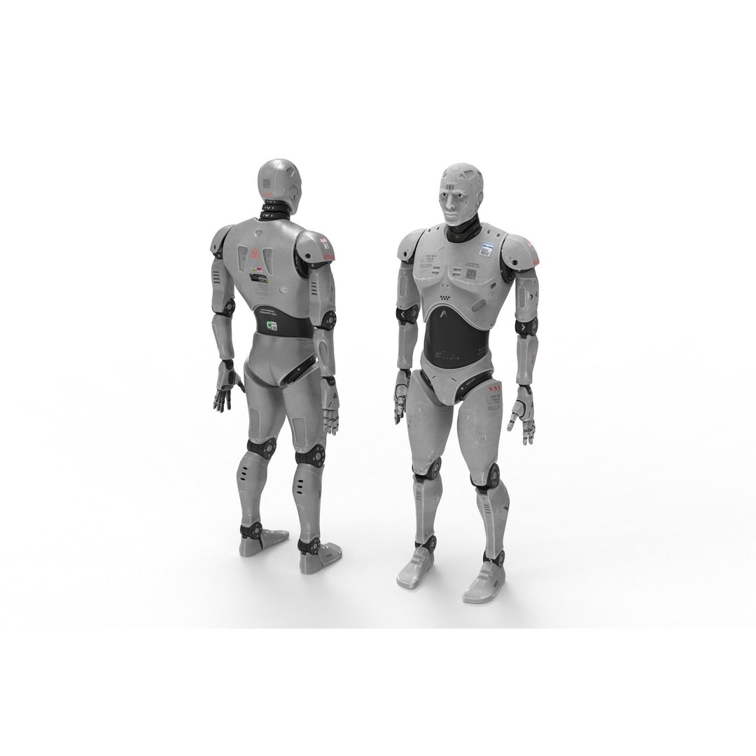 Robot Cyborg 3D Model – High Poly Character with Textures, FBX, OBJ - View 3