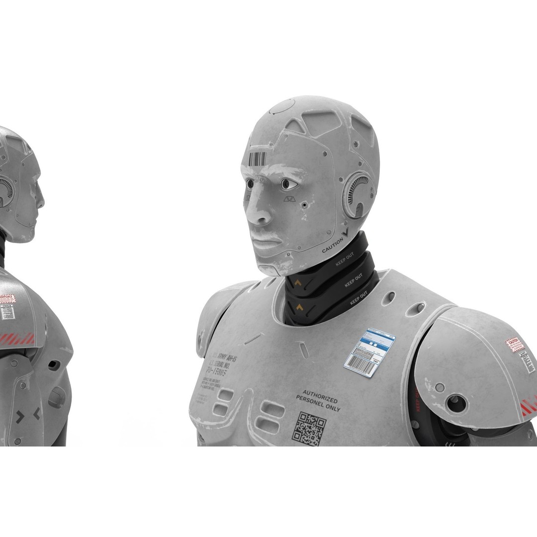 Robot Cyborg 3D Model – High Poly Character with Textures, FBX, OBJ - View 6