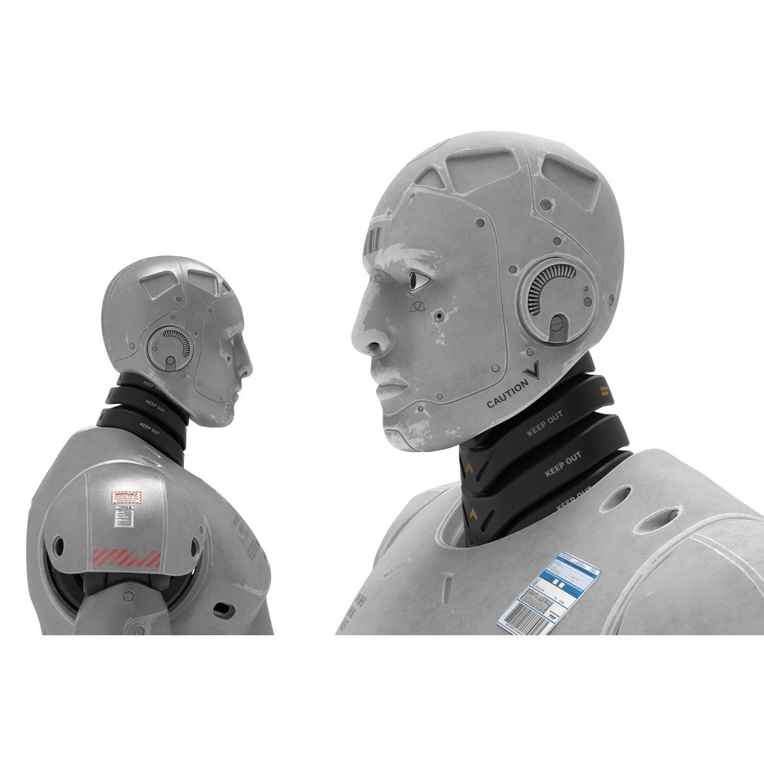 Robot Cyborg 3D Model – High Poly Character with Textures, FBX, OBJ - View 8
