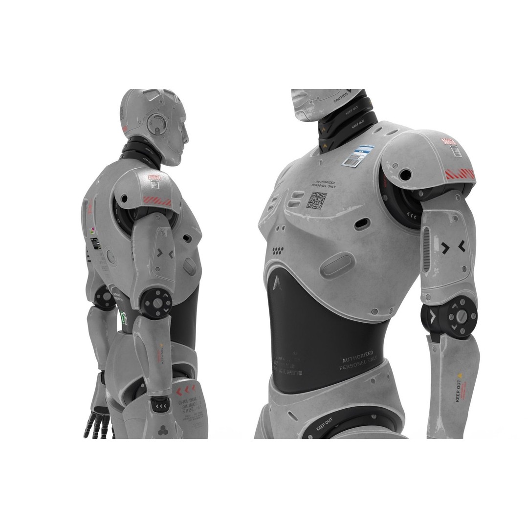 Robot Cyborg 3D Model – High Poly Character with Textures, FBX, OBJ - View 9