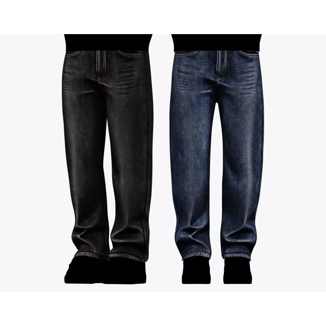 Male Baggy Denim Pants 3D Model – PBR Low Poly Game Asset, FBX - View 4