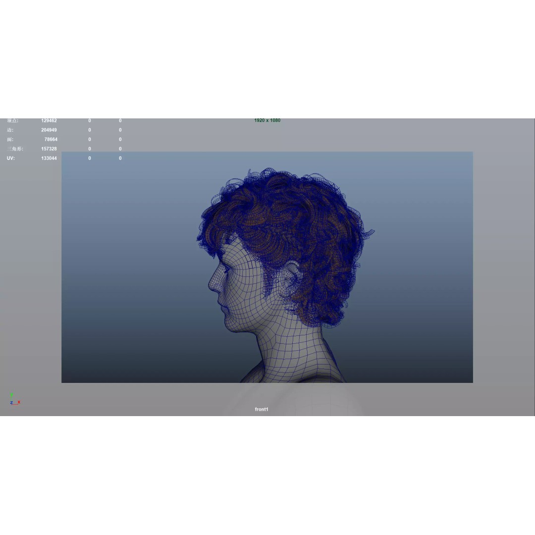 Realistic Male Hair 3D Model – Low Poly PBR Asset, FBX, OBJ - View 10