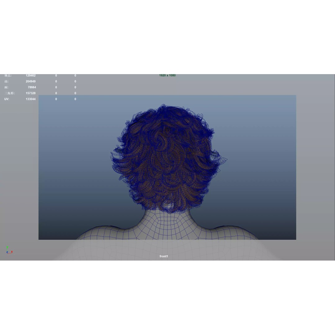 Realistic Male Hair 3D Model – Low Poly PBR Asset, FBX, OBJ - View 12