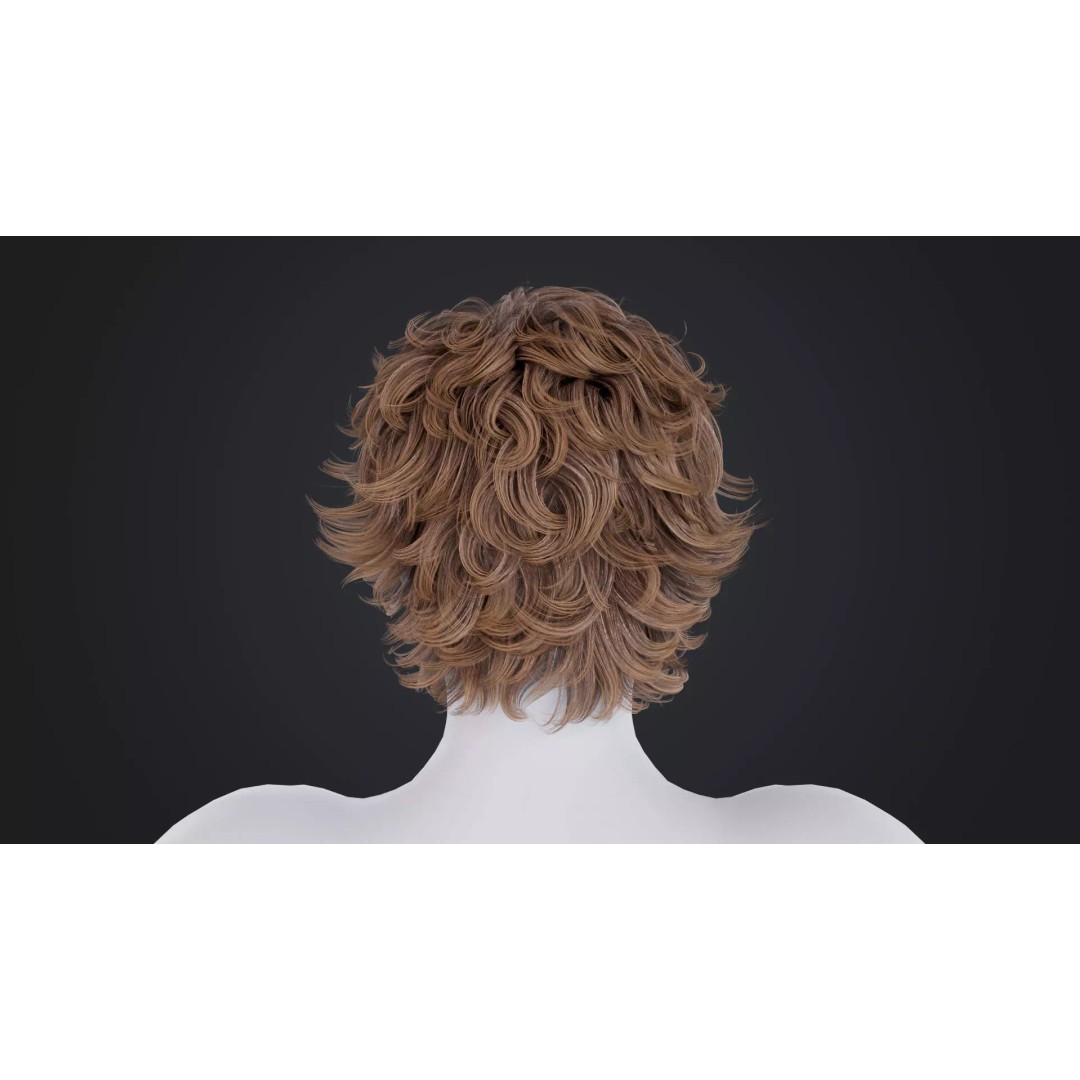 Realistic Male Hair 3D Model – Low Poly PBR Asset, FBX, OBJ - View 6