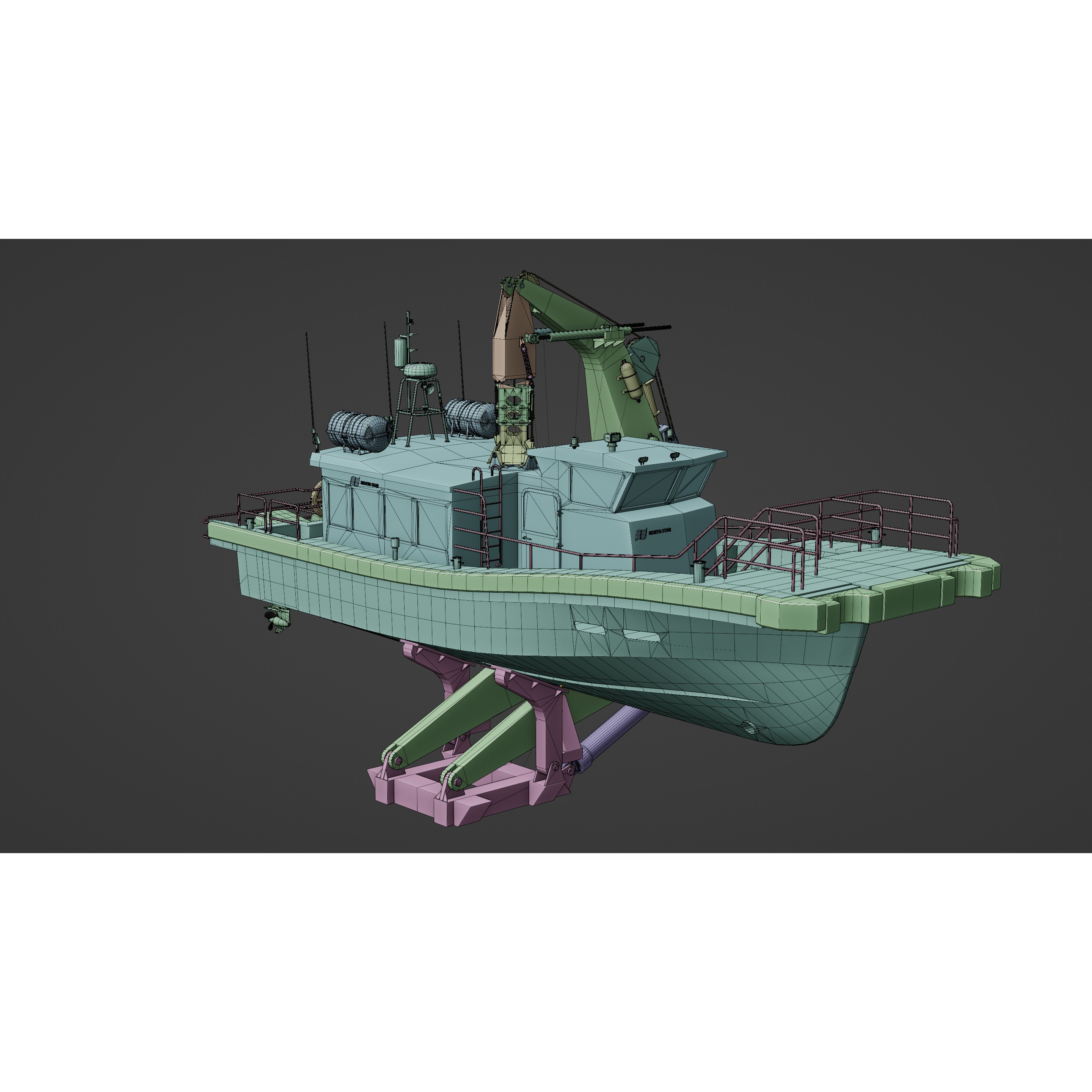 Hybrid Highspeed Craft Vessel - Game-Ready 3D Model - View 18