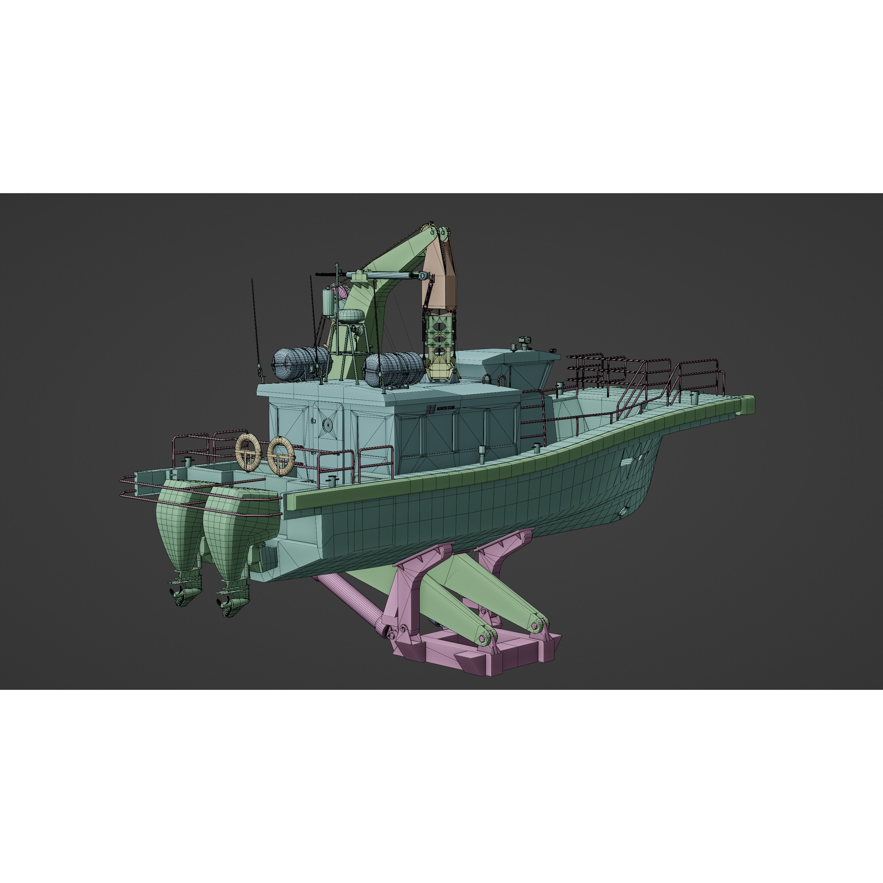 Hybrid Highspeed Craft Vessel - Game-Ready 3D Model - View 19