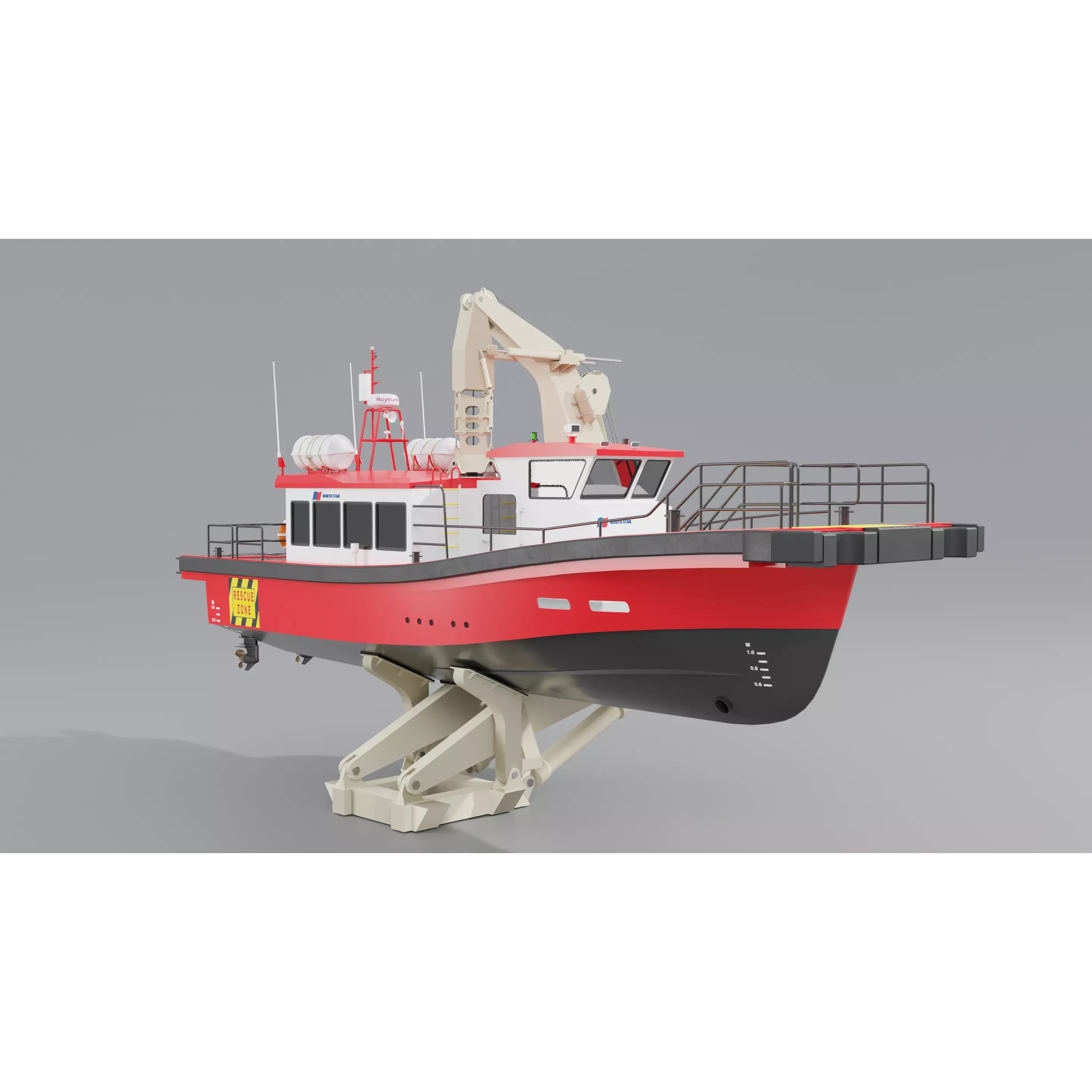 Hybrid Highspeed Craft Vessel - Game-Ready 3D Model - View 2