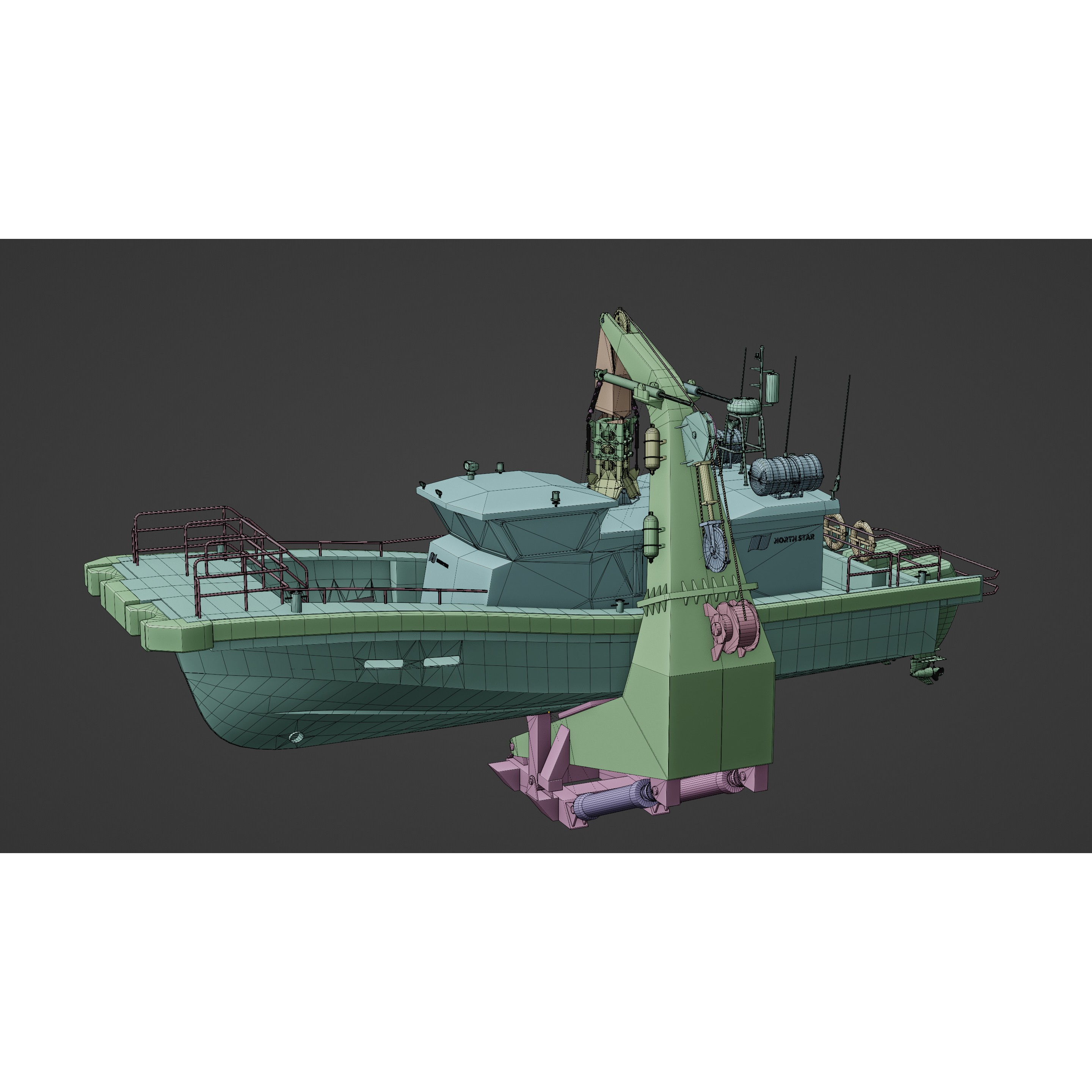 Hybrid Highspeed Craft Vessel - Game-Ready 3D Model - View 20
