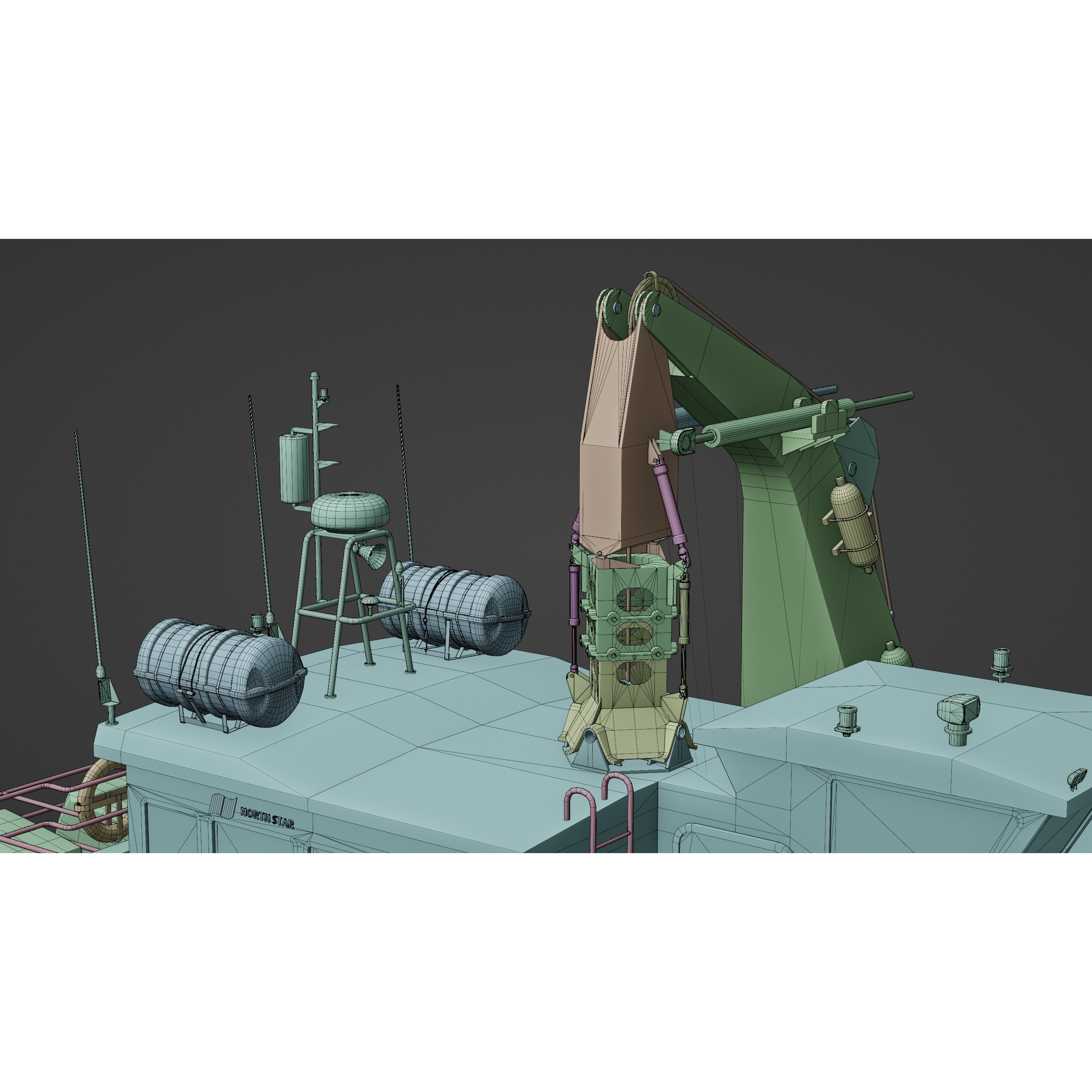 Hybrid Highspeed Craft Vessel - Game-Ready 3D Model - View 21