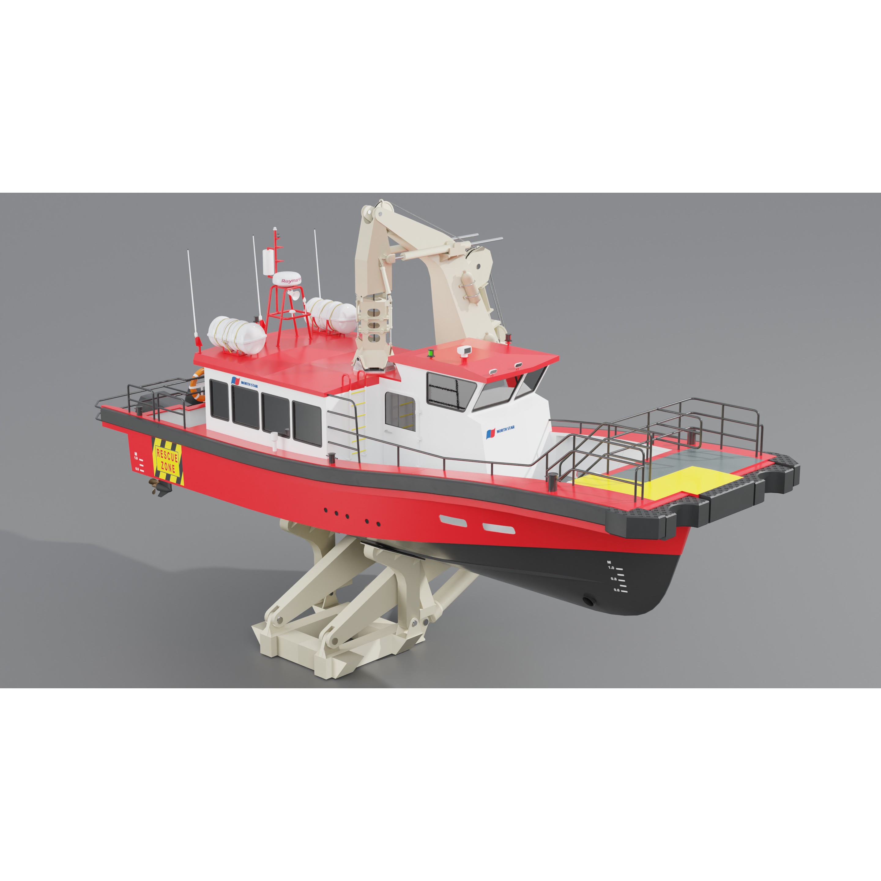 Hybrid Highspeed Craft Vessel - Game-Ready 3D Model - View 3