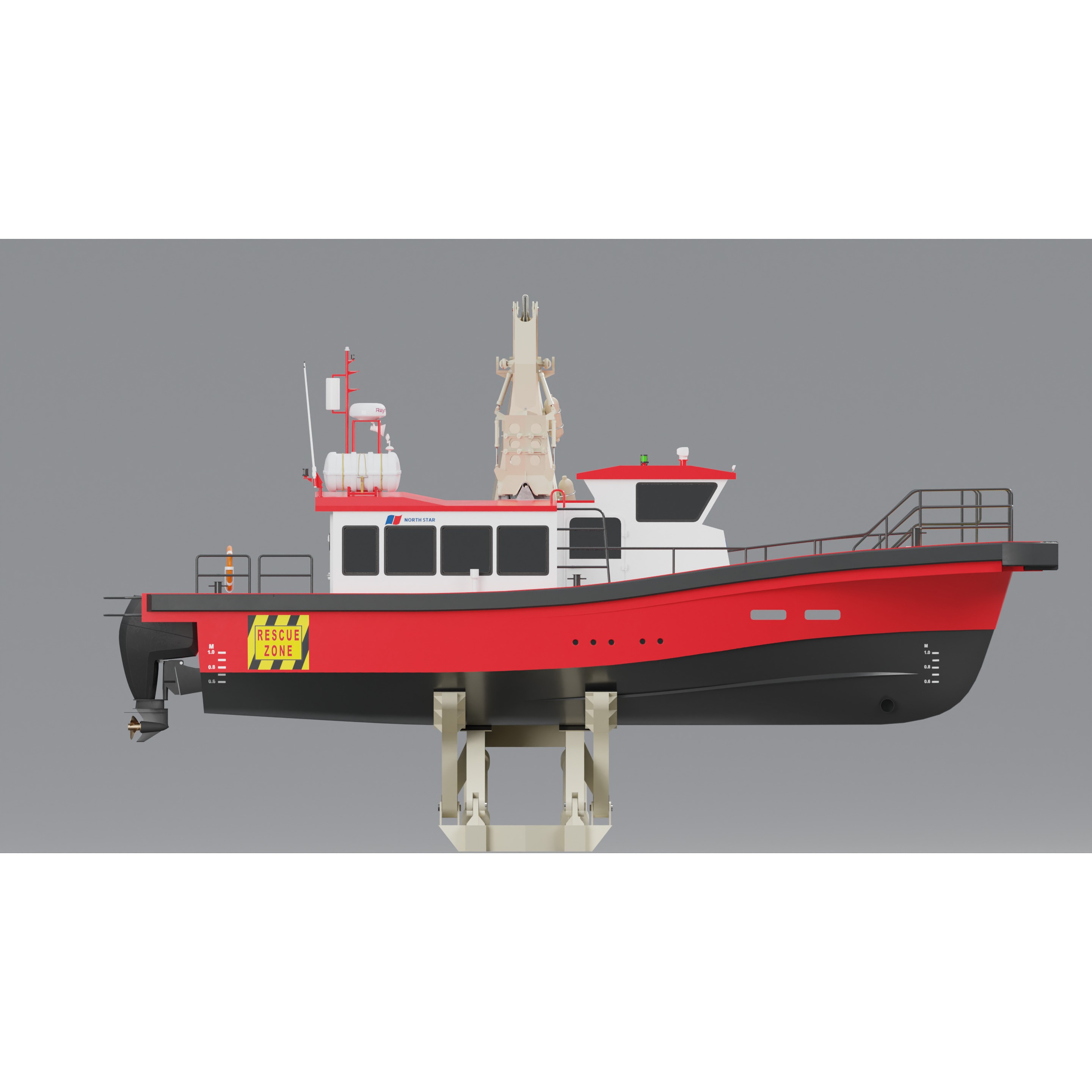 Hybrid Highspeed Craft Vessel - Game-Ready 3D Model - View 5