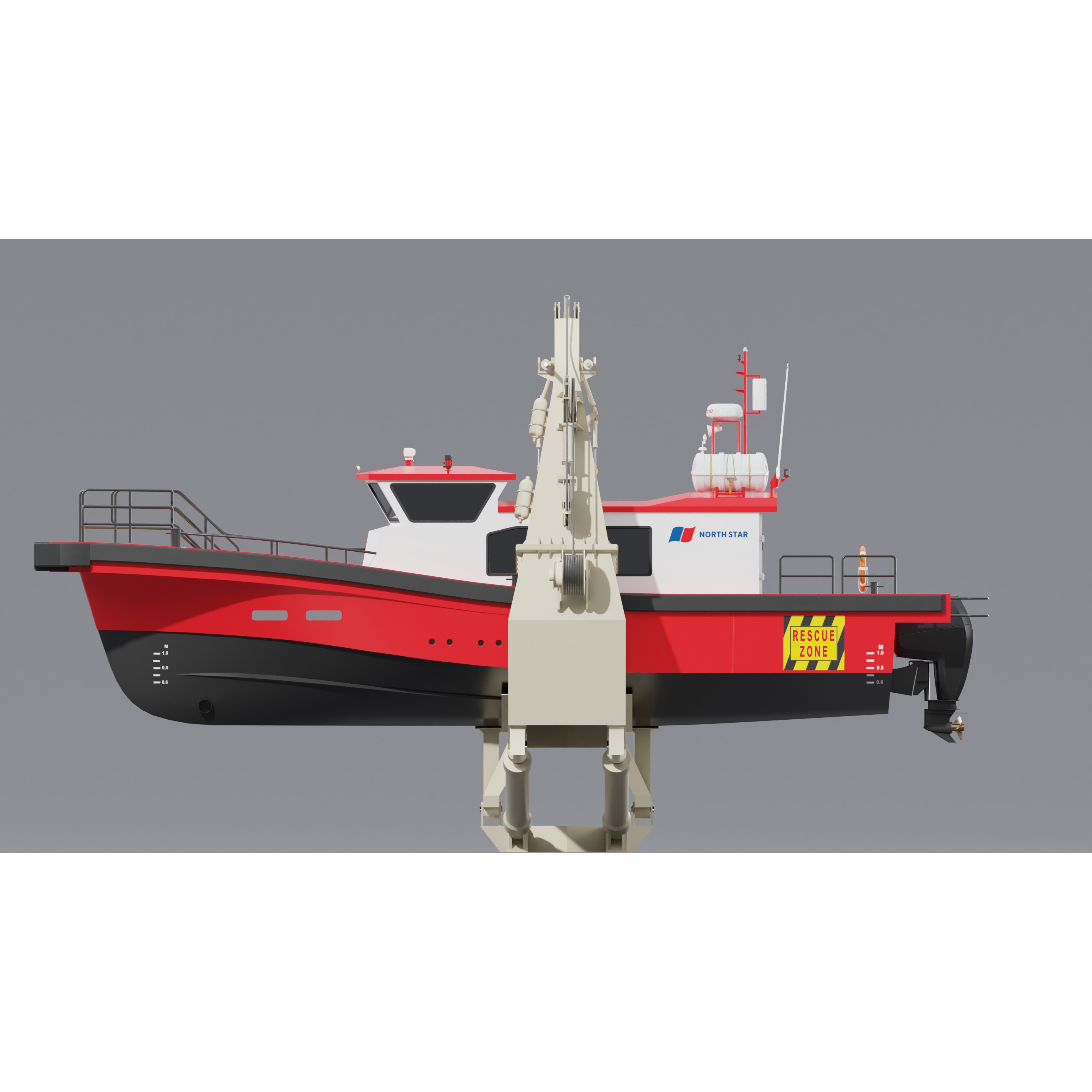 Hybrid Highspeed Craft Vessel - Game-Ready 3D Model - View 7