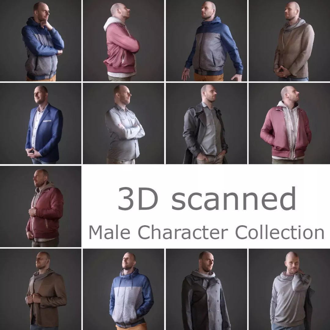 Casual Male Characters 3D Model – Low Poly Game Asset, FBX - View 2