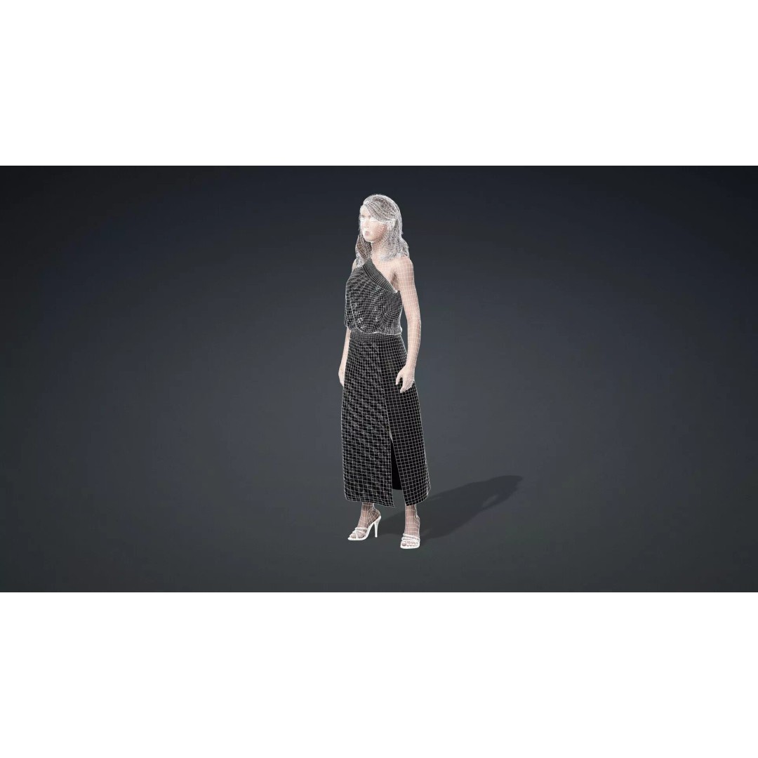 Beautiful Woman Character 3D Model – High Poly Rigged PBR Asset, FBX