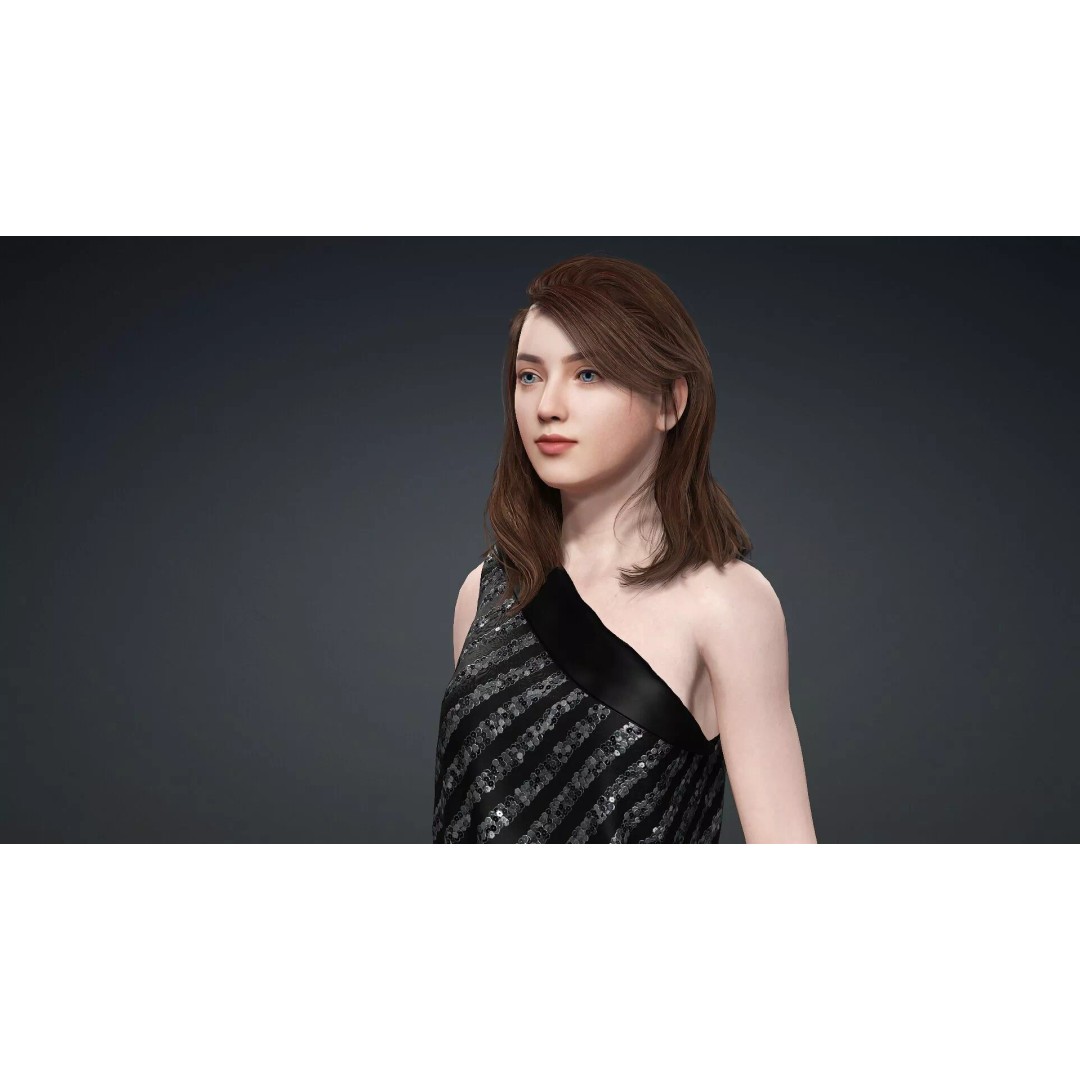 Beautiful Woman Character 3D Model – High Poly Rigged PBR Asset, FBX - View 10