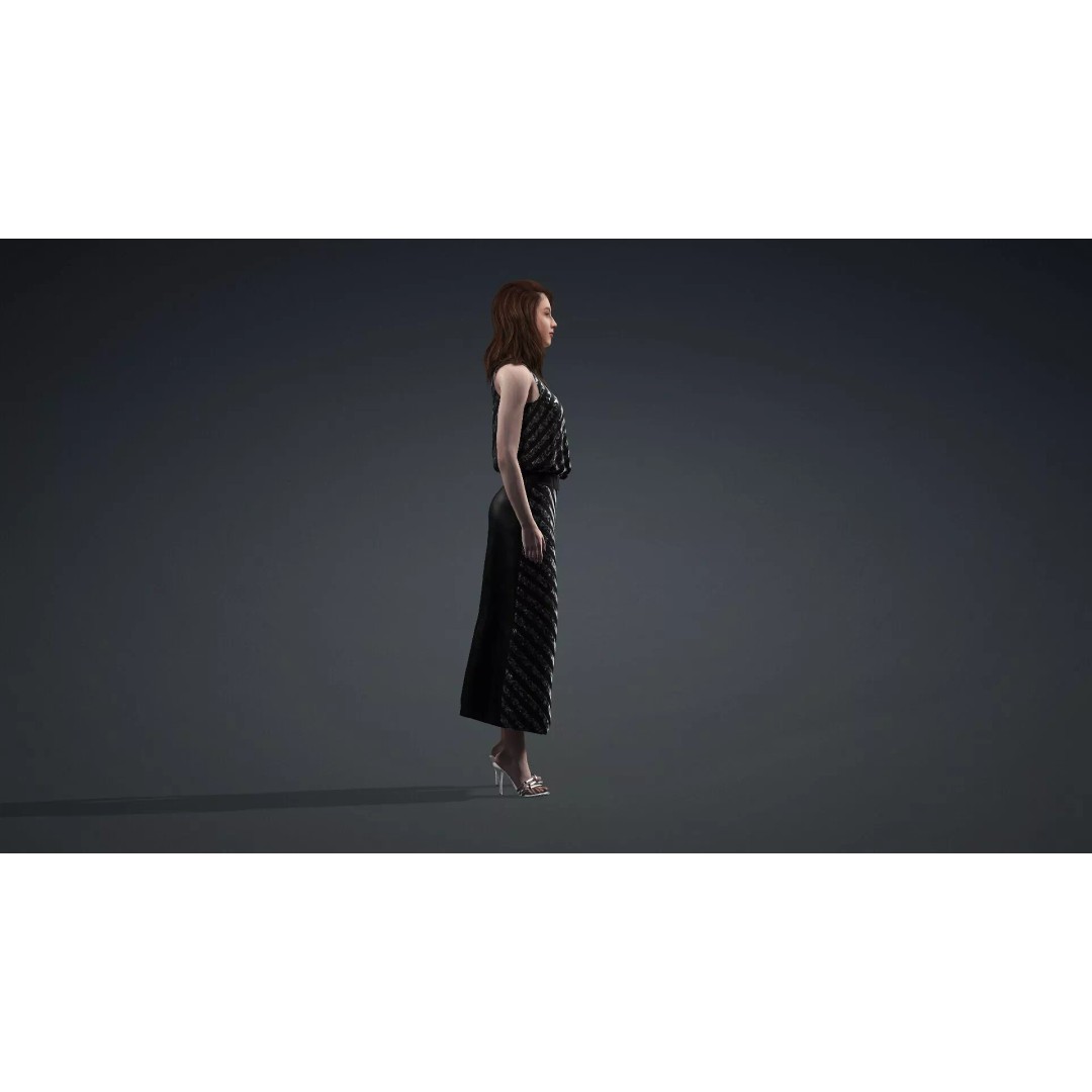 Beautiful Woman Character 3D Model – High Poly Rigged PBR Asset, FBX - View 4
