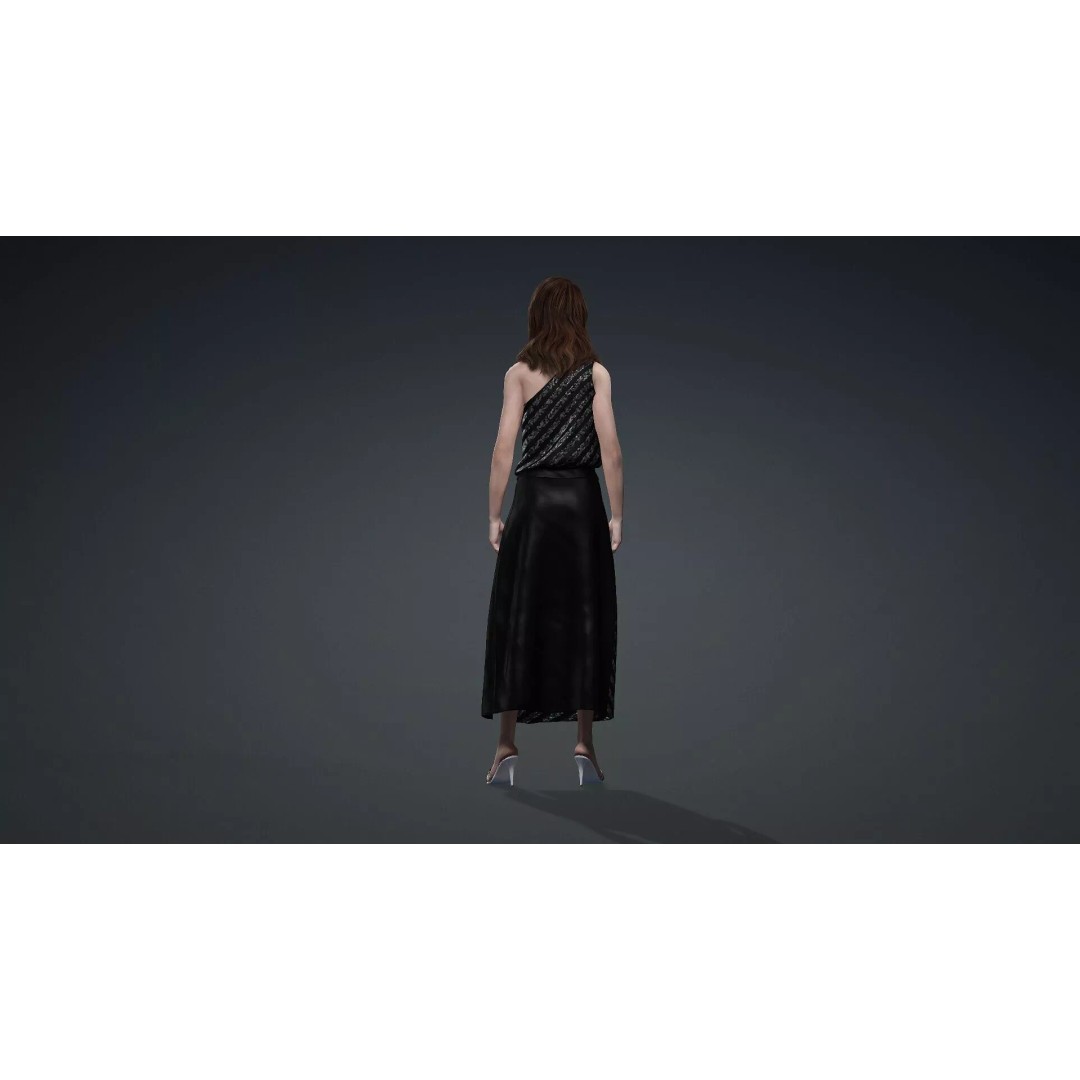 Beautiful Woman Character 3D Model – High Poly Rigged PBR Asset, FBX - View 6