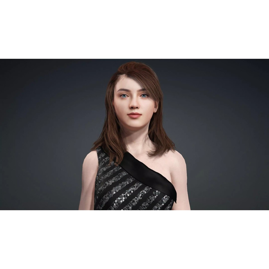 Beautiful Woman Character 3D Model – High Poly Rigged PBR Asset, FBX - View 8