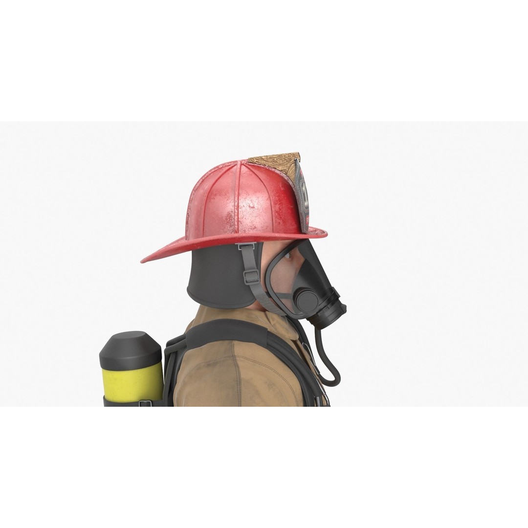Firefighter 3D Model – Low Poly Character with PBR Textures, FBX - View 10