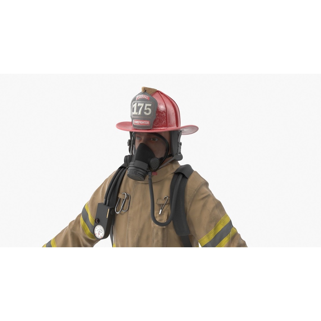 Firefighter 3D Model – Low Poly Character with PBR Textures, FBX - View 11