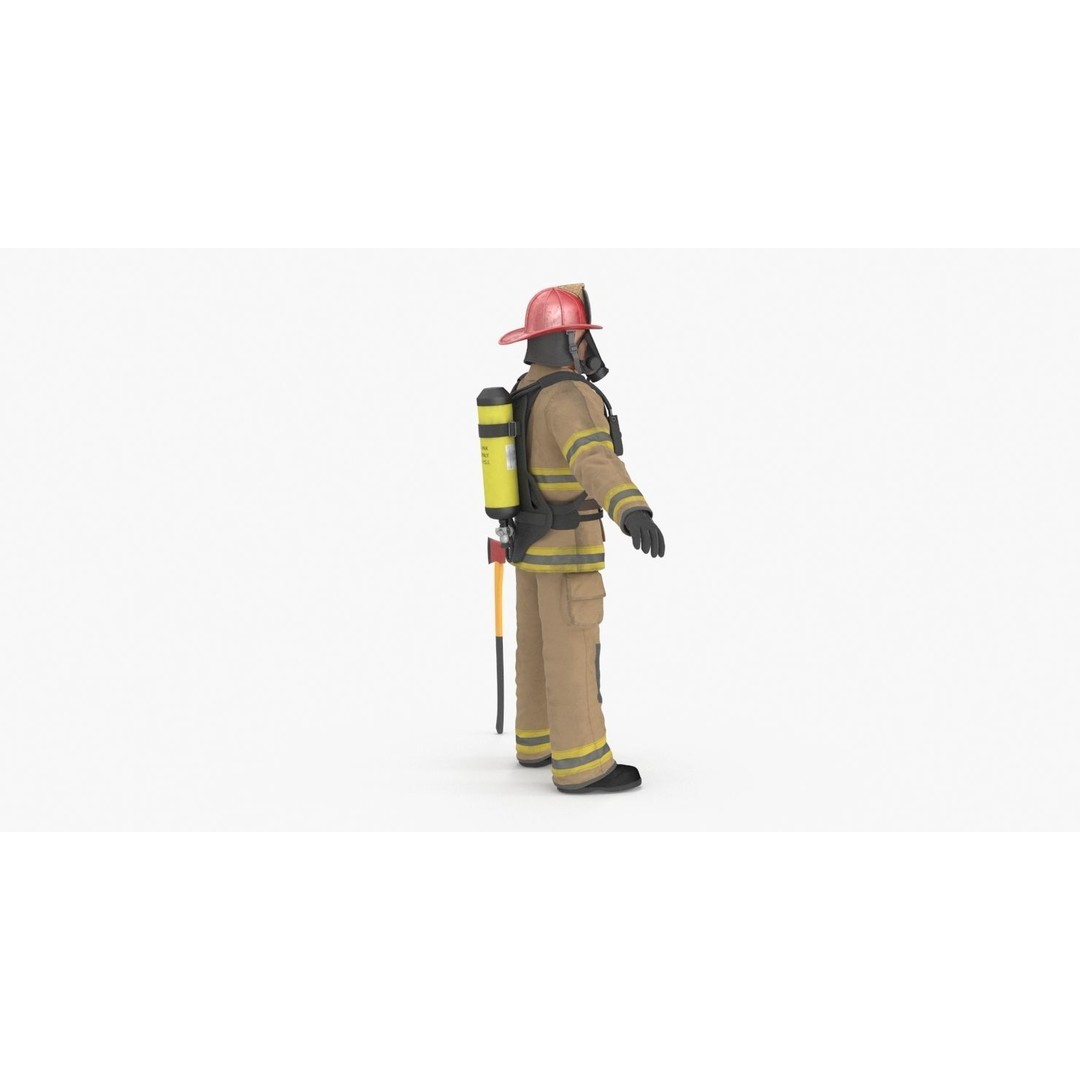 Firefighter 3D Model – Low Poly Character with PBR Textures, FBX - View 18