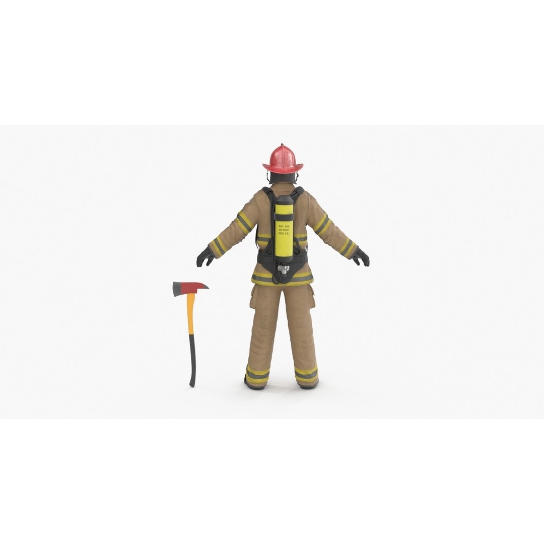 Firefighter 3D Model – Low Poly Character with PBR Textures, FBX - View 20