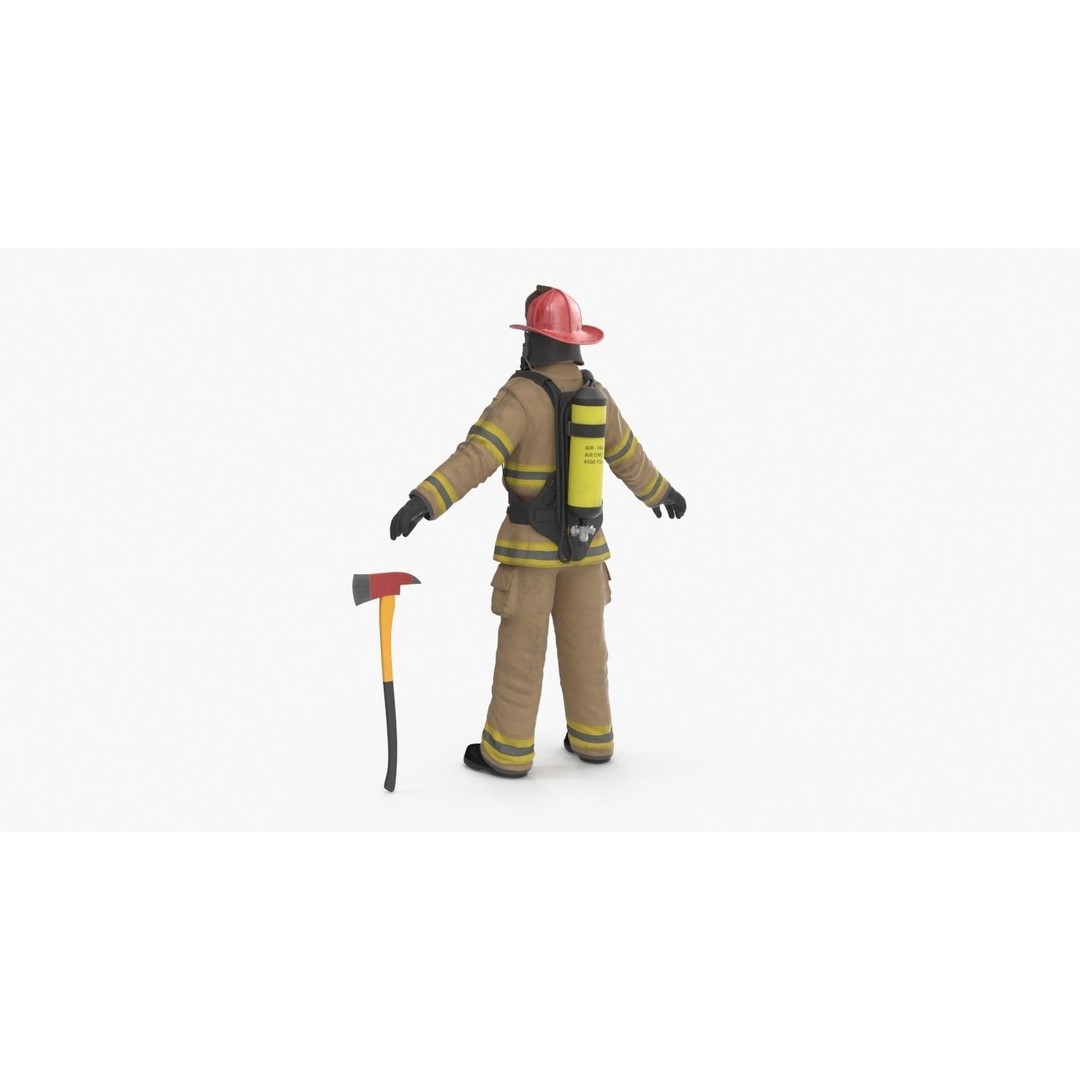 Firefighter 3D Model – Low Poly Character with PBR Textures, FBX - View 21