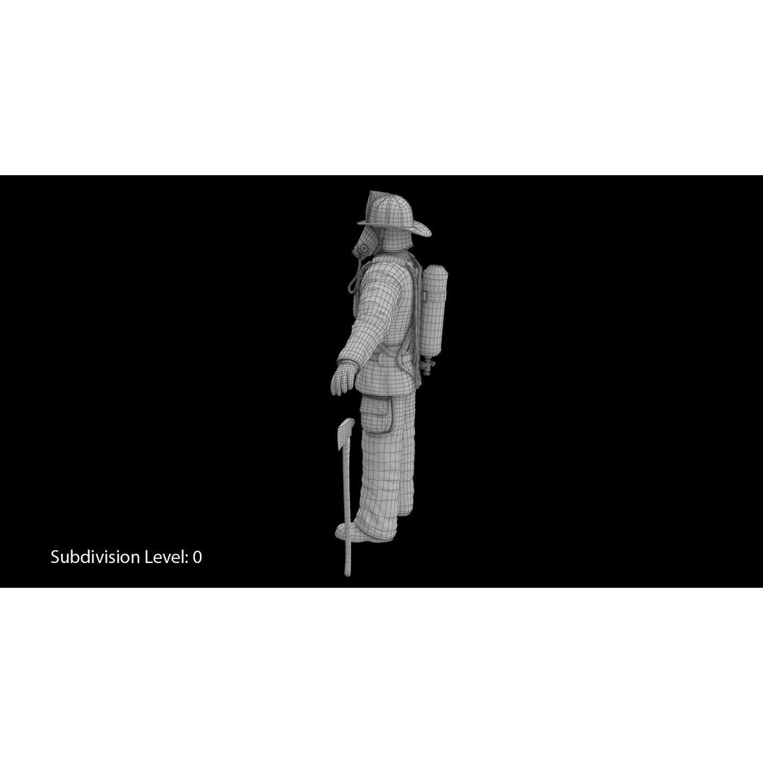 Firefighter 3D Model – Low Poly Character with PBR Textures, FBX - View 28