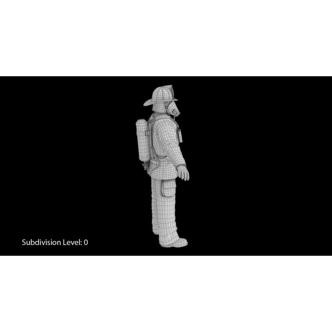 Firefighter 3D Model – Low Poly Character with PBR Textures, FBX - View 34