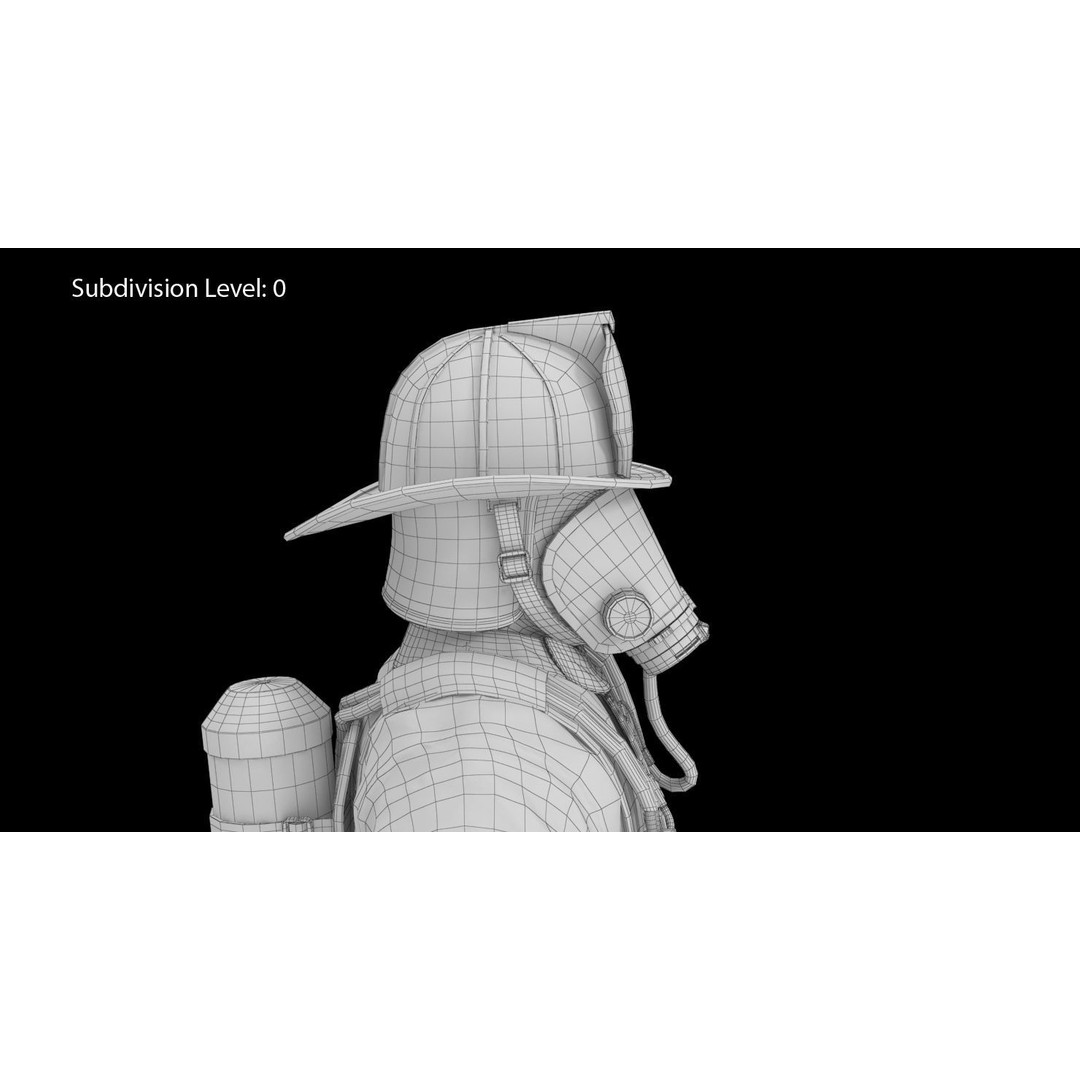 Firefighter 3D Model – Low Poly Character with PBR Textures, FBX - View 36