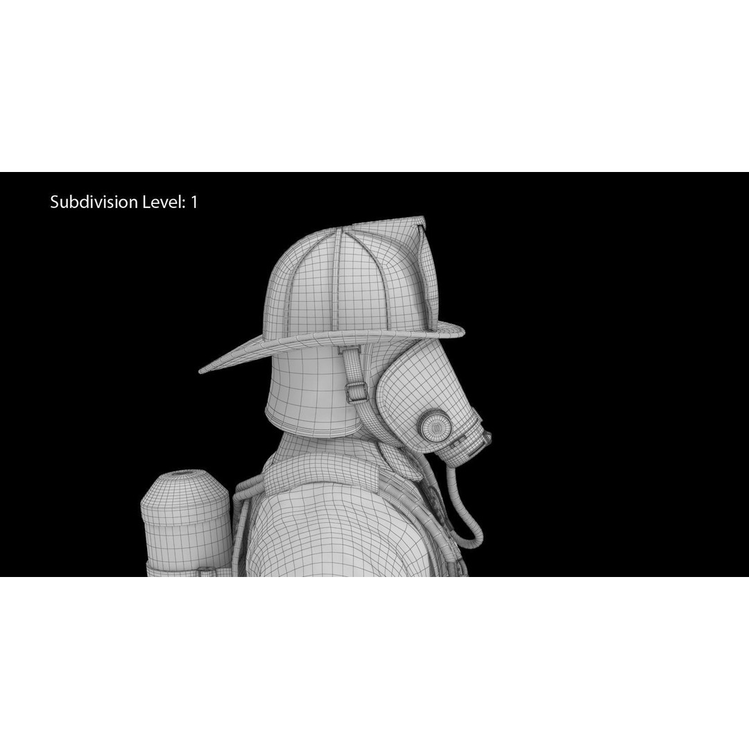 Firefighter 3D Model – Low Poly Character with PBR Textures, FBX - View 37