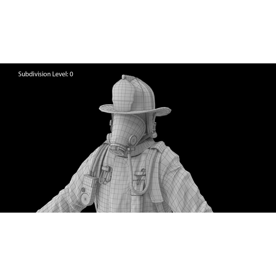 Firefighter 3D Model – Low Poly Character with PBR Textures, FBX - View 38