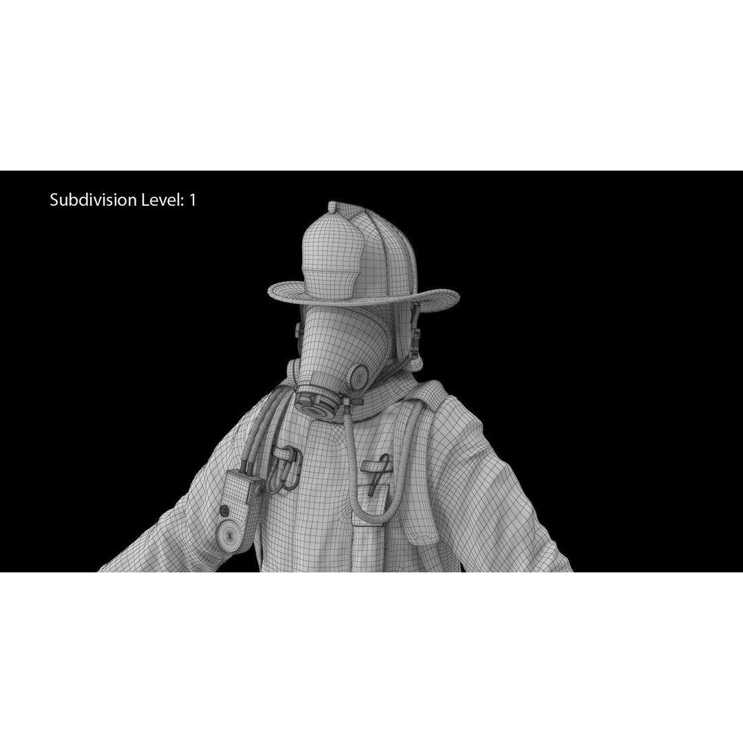 Firefighter 3D Model – Low Poly Character with PBR Textures, FBX - View 39