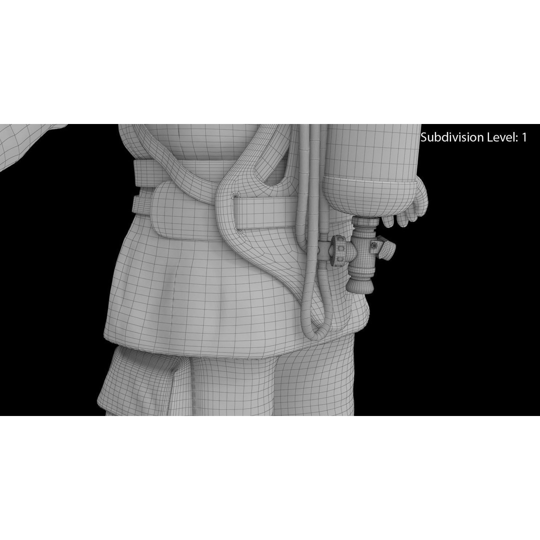 Firefighter 3D Model – Low Poly Character with PBR Textures, FBX - View 41