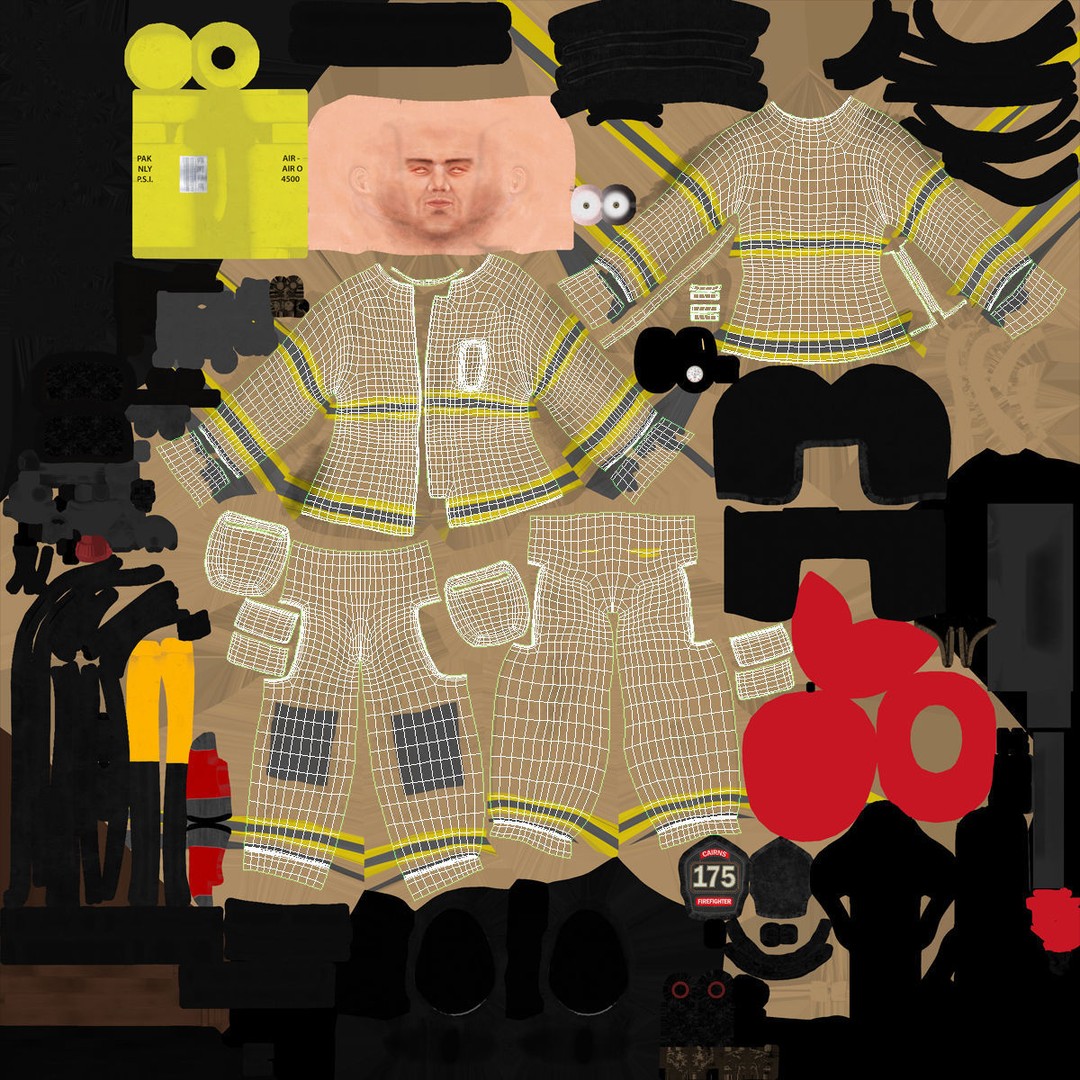 Firefighter 3D Model – Low Poly Character with PBR Textures, FBX - View 44