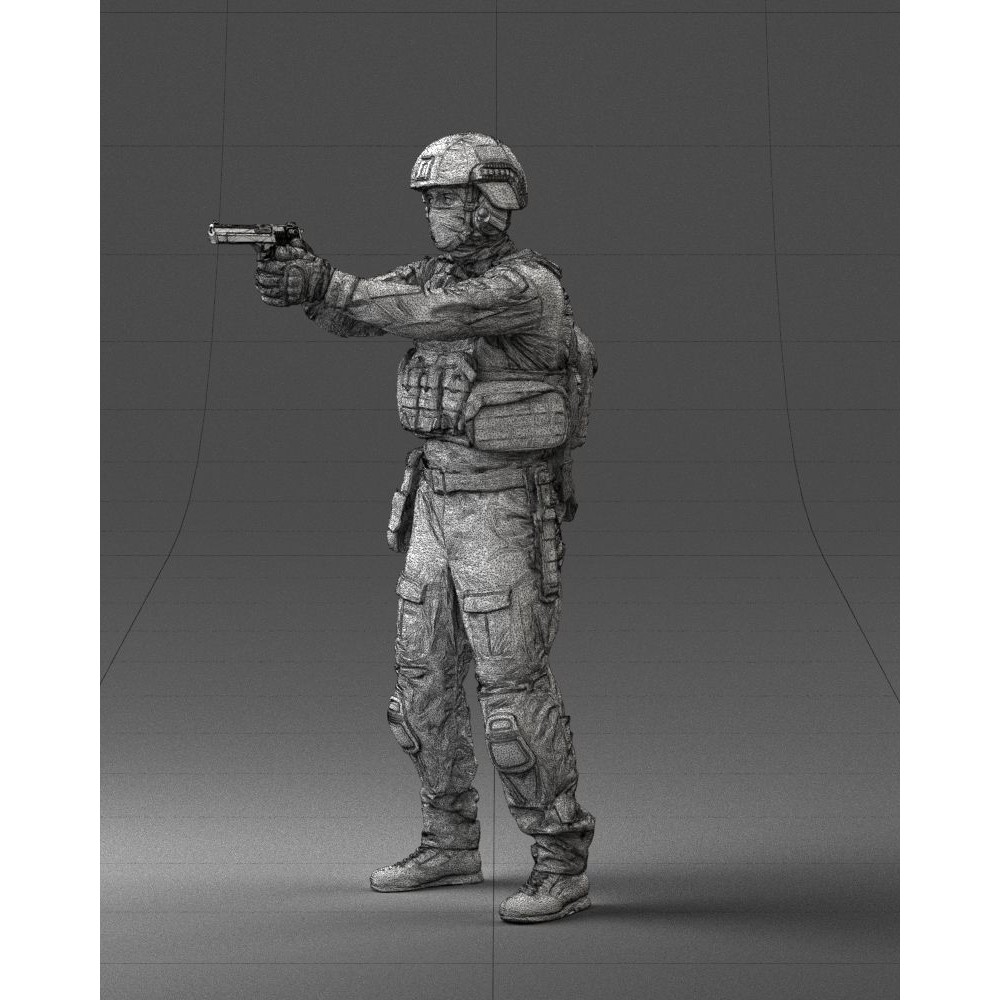 Modern Soldier 3D Model – Tactical Character for Games, FBX