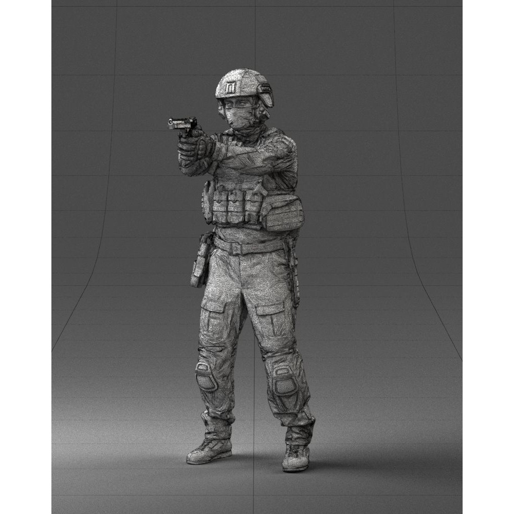 Modern Soldier 3D Model – Tactical Character for Games, FBX - View 10