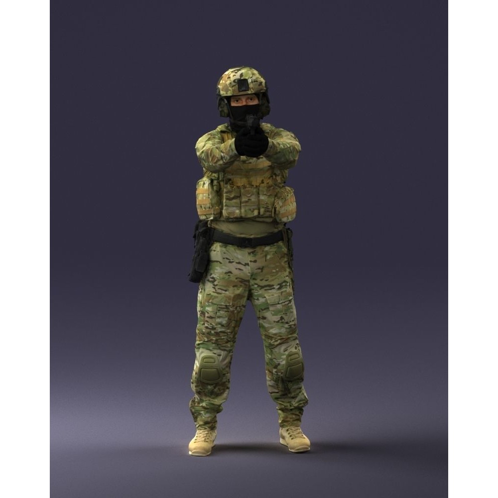 Modern Soldier 3D Model – Tactical Character for Games, FBX - View 11